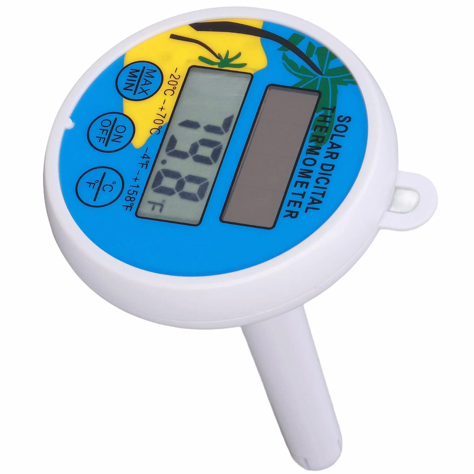 Cyfrowy Termometr Basenowy i Spa Słoneczny Wyświetlacz Min Max Temperatury Wody LCD