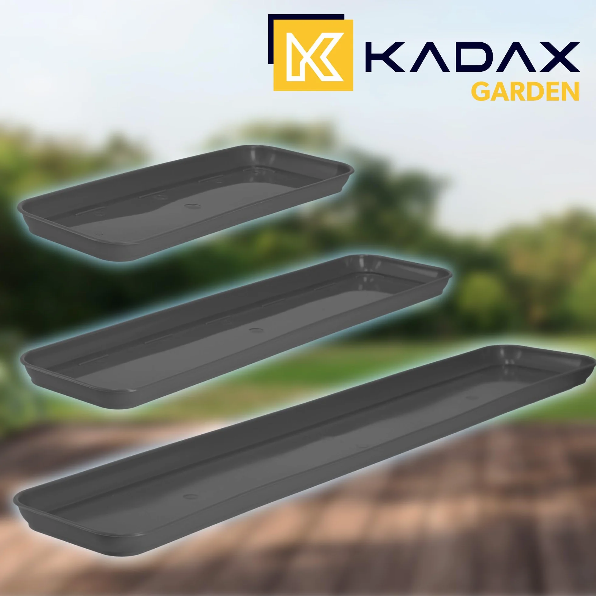 KADAX Podstawka 80 cm, do skrzynki na kwiaty, prostokątna podstawka pod kwiaty z tworzywa sztucznego, podkładka pod doniczki na balkon, podkładka na rośliny (antracytowa)