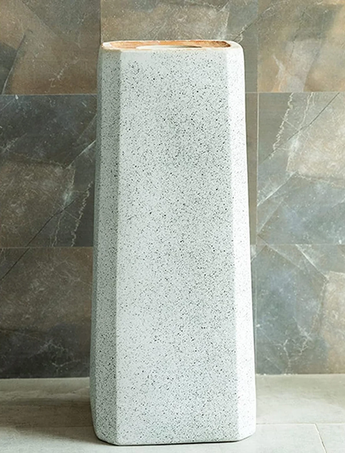 Umywalka Łazienkowa Nablatowa, Ceramiczna Umywalka Łazienkowa, Umywalka Na Postumencie, Styl Industrialny, Ręcznie Robiona Ceramiczna Umywalka Kolumnowa Z Kranem I Odpływ,PedestalBasinSink