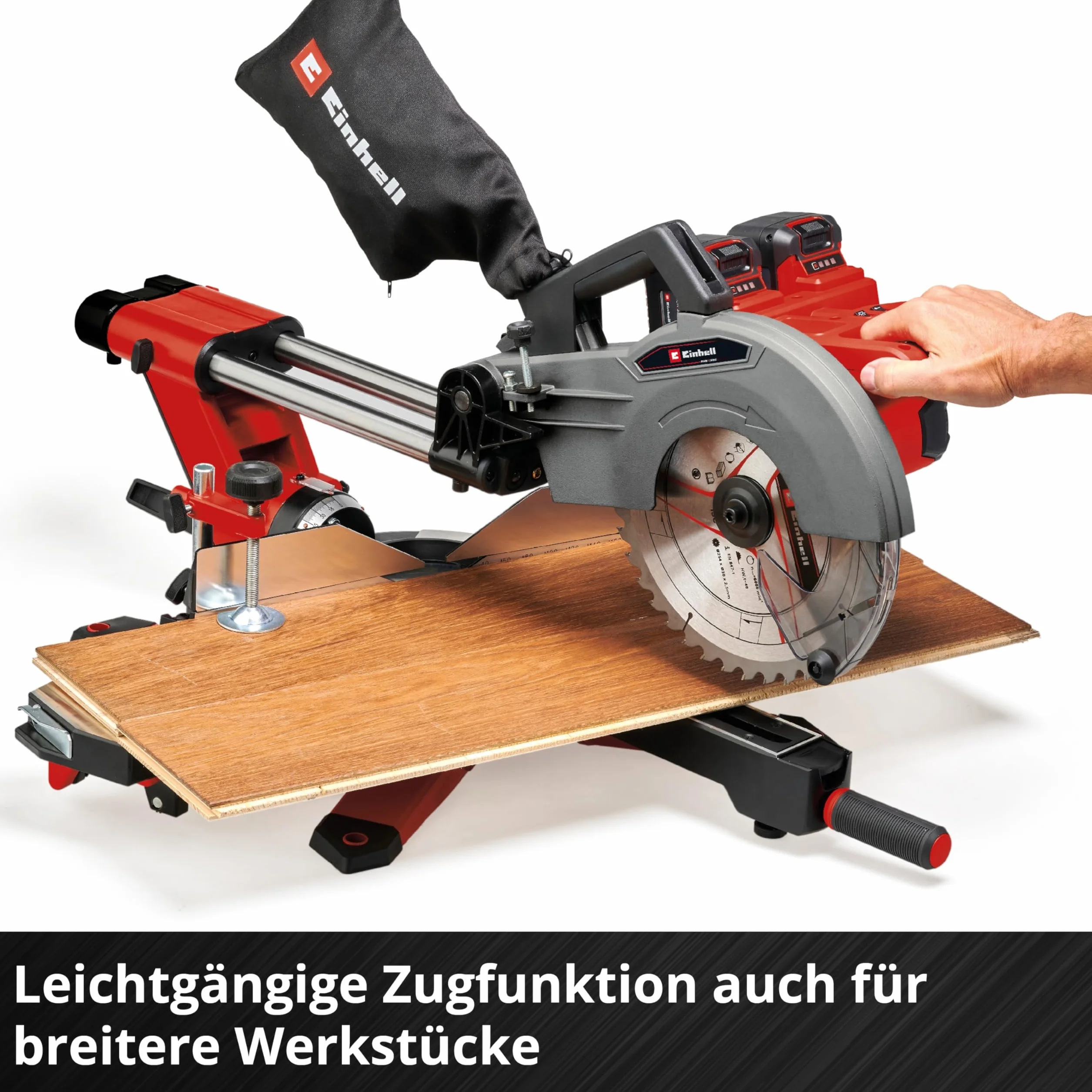 Einhell TE-SM akumulatorowa piła promieniowa 36/10 L Li-Solo Power X-Change (36 V, ostrze 254 mm, prędkość 3800 obr./min, poręczny system przesuwny, laser liniowy, bez akumulatora)