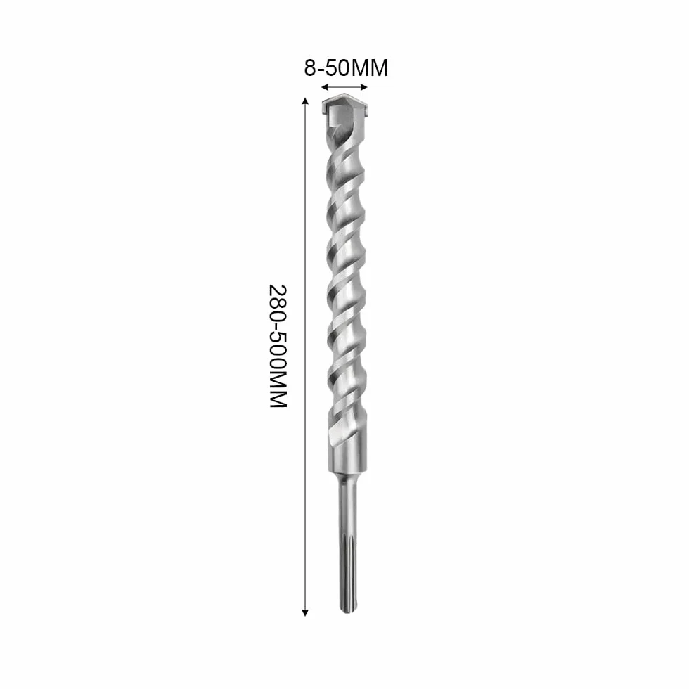 Wiertło udarowe SDS MAX 500 mm — wiertło do muru z końcówką węglikową 8–50 mm do betonu, cegły i kamienia(12mm)