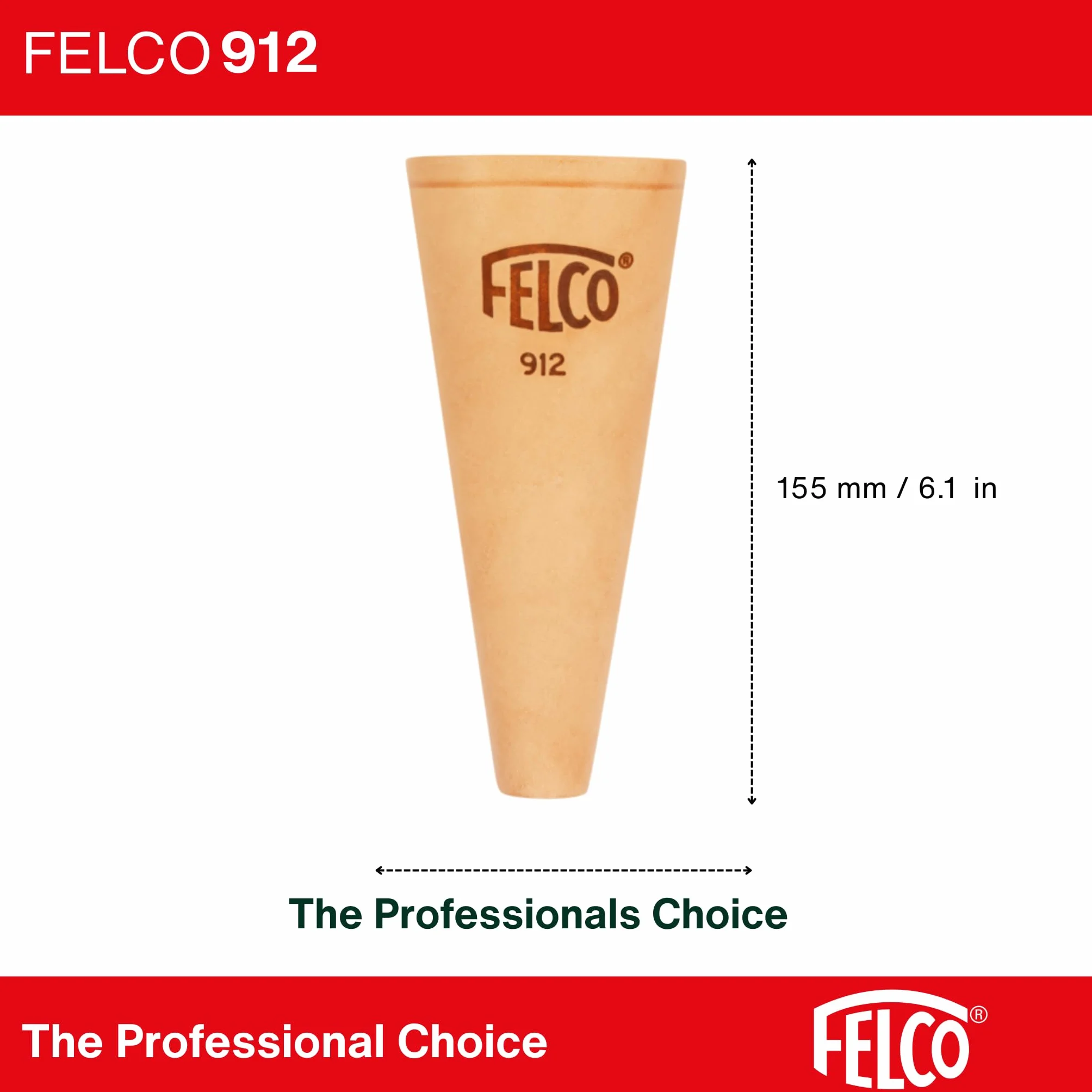 FELCO 912 skórzana kabura do sekatora FELCO mały do średni (S do M) kompatybilna 14, 15, 16, 12, 17, stożkowa uniwersalna, mocowanie pasek lub klips, 150 mm, 65 g, produkcja szwajcarska