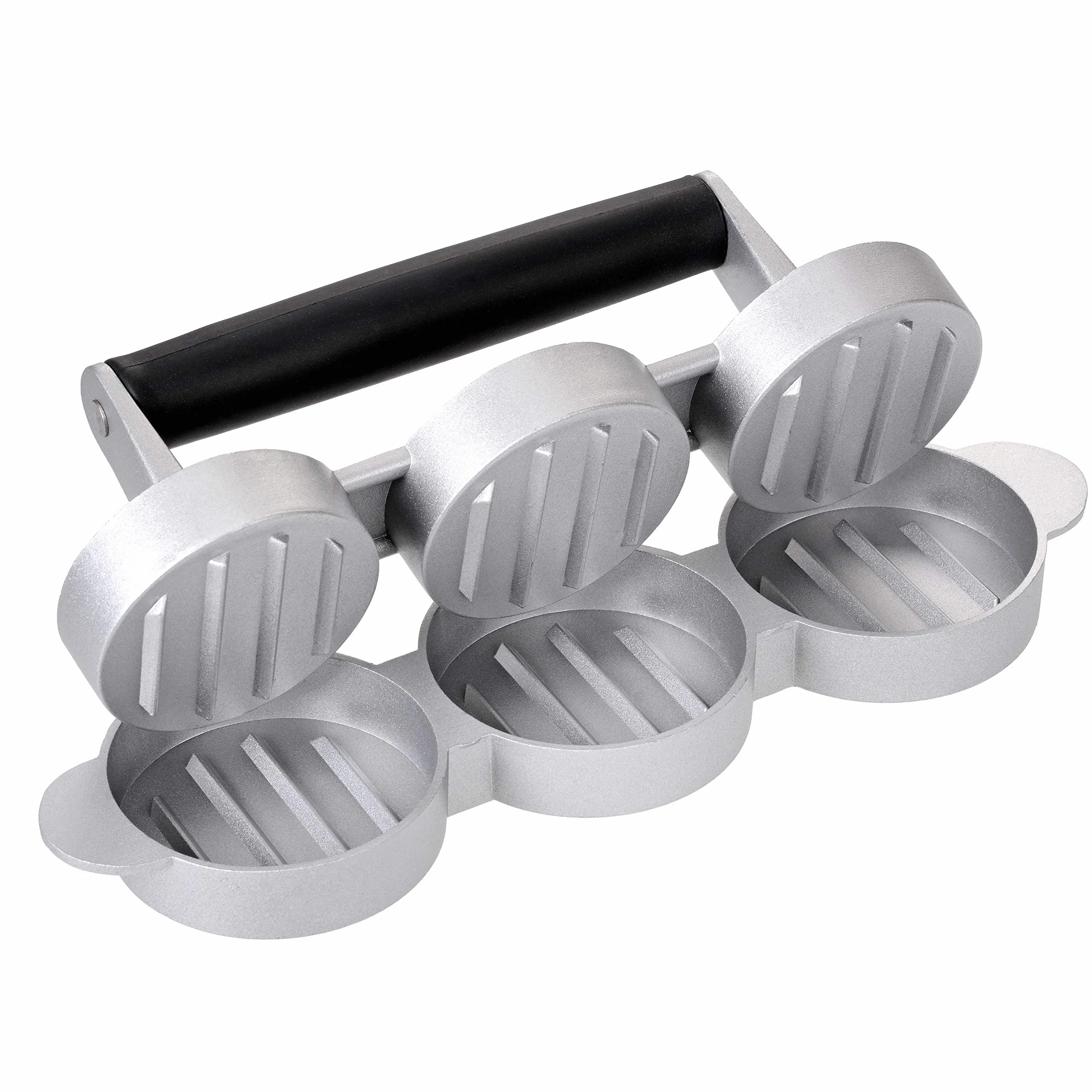 GRÄWE Prasa do hamburgerów 3 mini burgerów odlew aluminiowy powłoka nieprzywierająca 60 arkuszy papieru