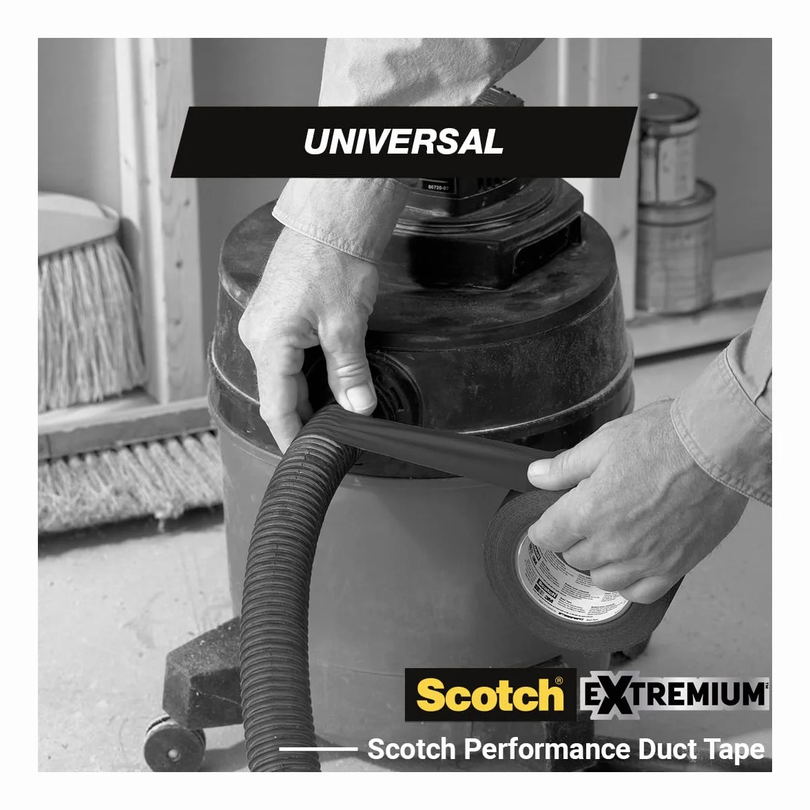 Scotch Taśma naprawcza, UNIWERSAL, czarna - 1 rolka, 25 m x 48 mm - do użytku wewnętrznego, mocny klej, mocna i wodoodporna