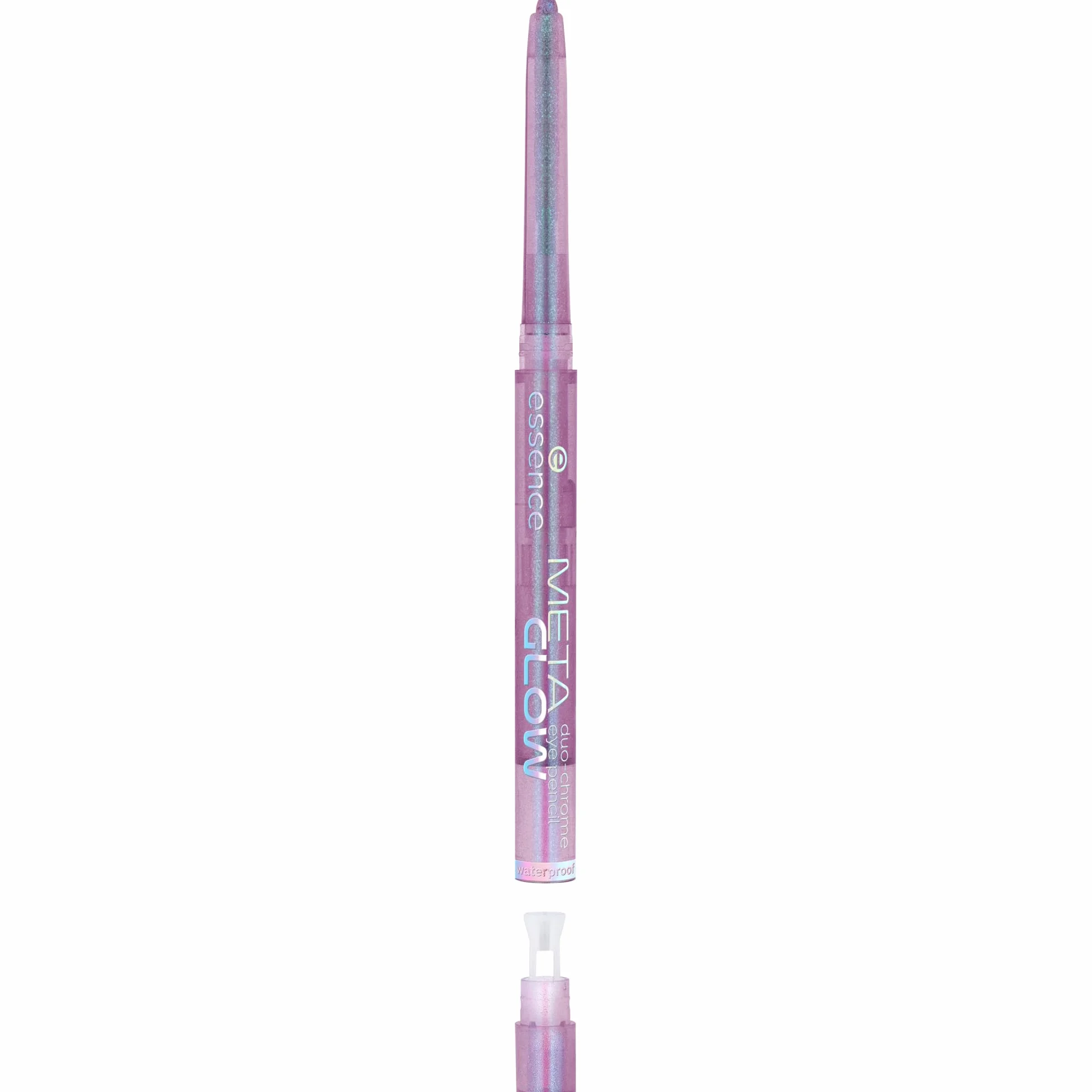 essence Dwukolorowa kredka do oczu META GLOW, długotrwały, mocno napigmentowana/y, nie pozostawia smug, intensywny kolor, holograficzny (0.22g)