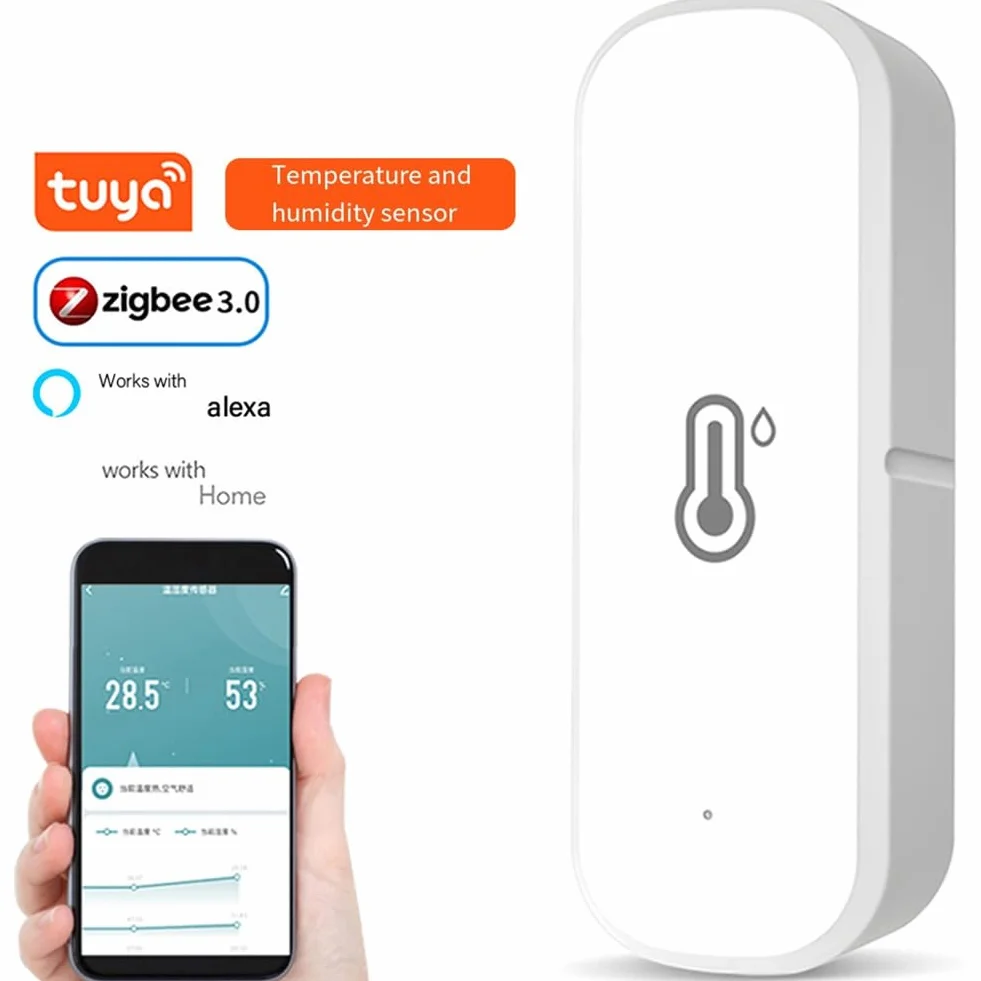 ZigBee czujnik wilgotności powietrza i temperatury, inteligentny higrometr Smart Home