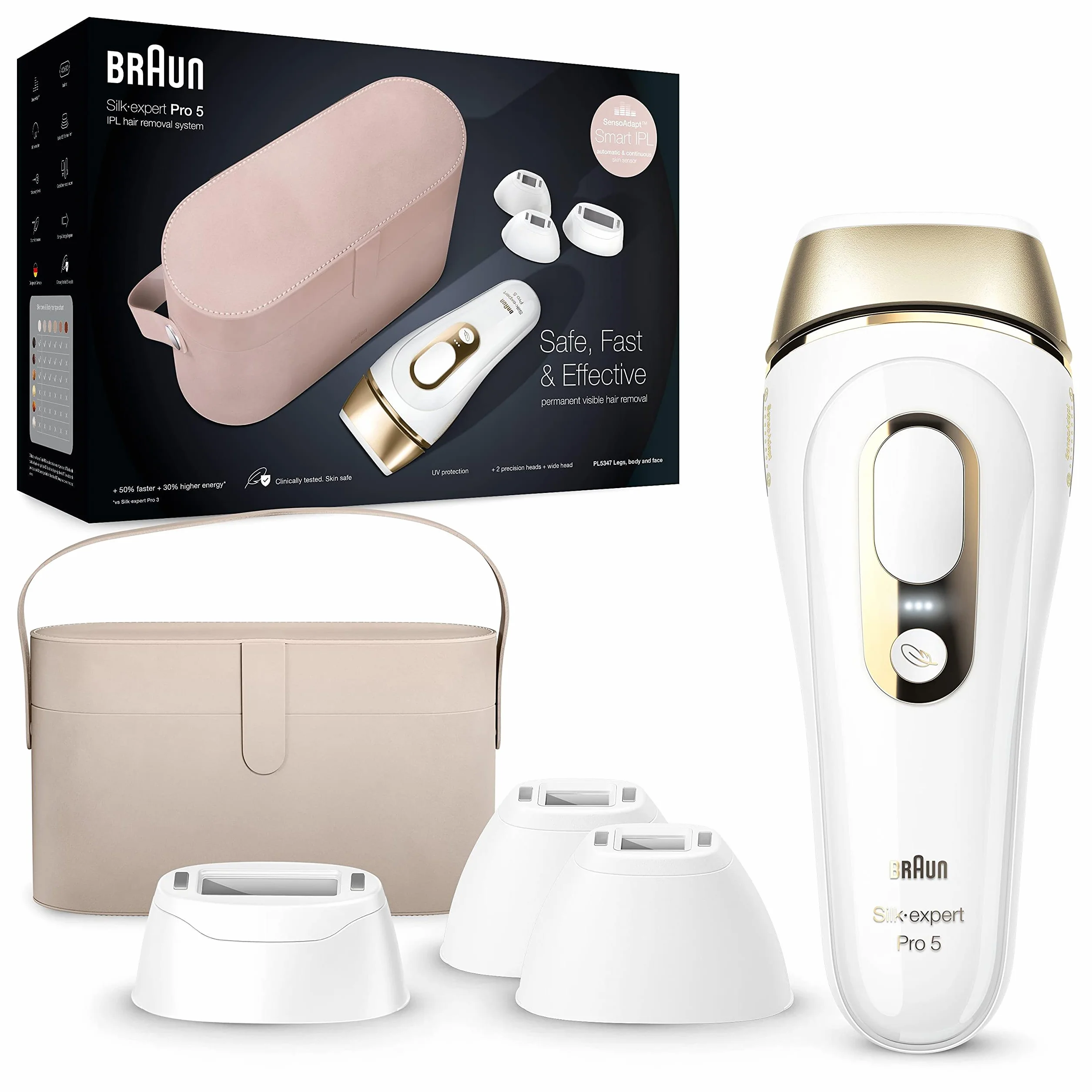 Braun Silk-expert Pro 5 Depilator Laserowy, Biały/Złoty