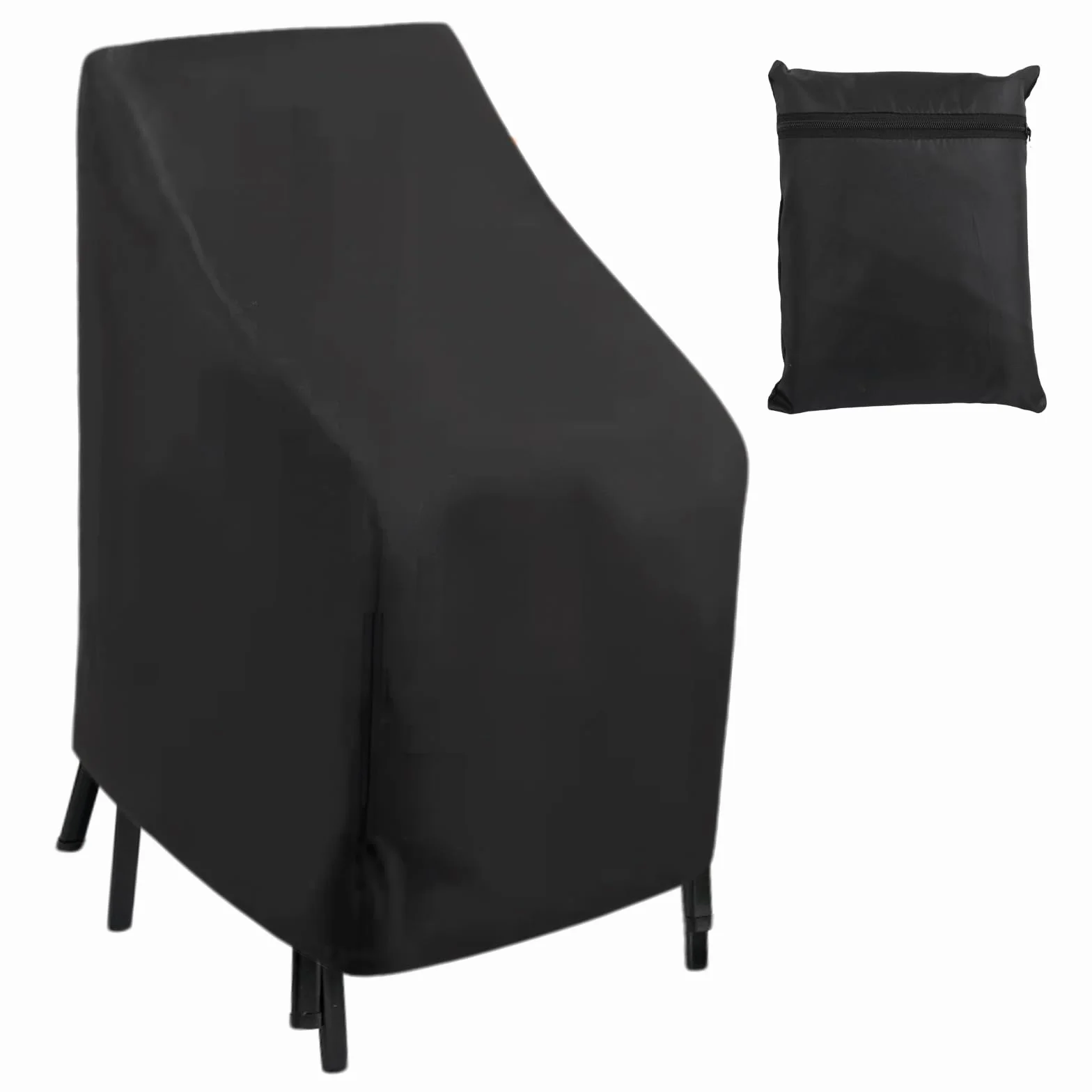 Pokrowce na krzesła ogrodowe Oxford 210D wiatroszczelne czarne 114x85x65