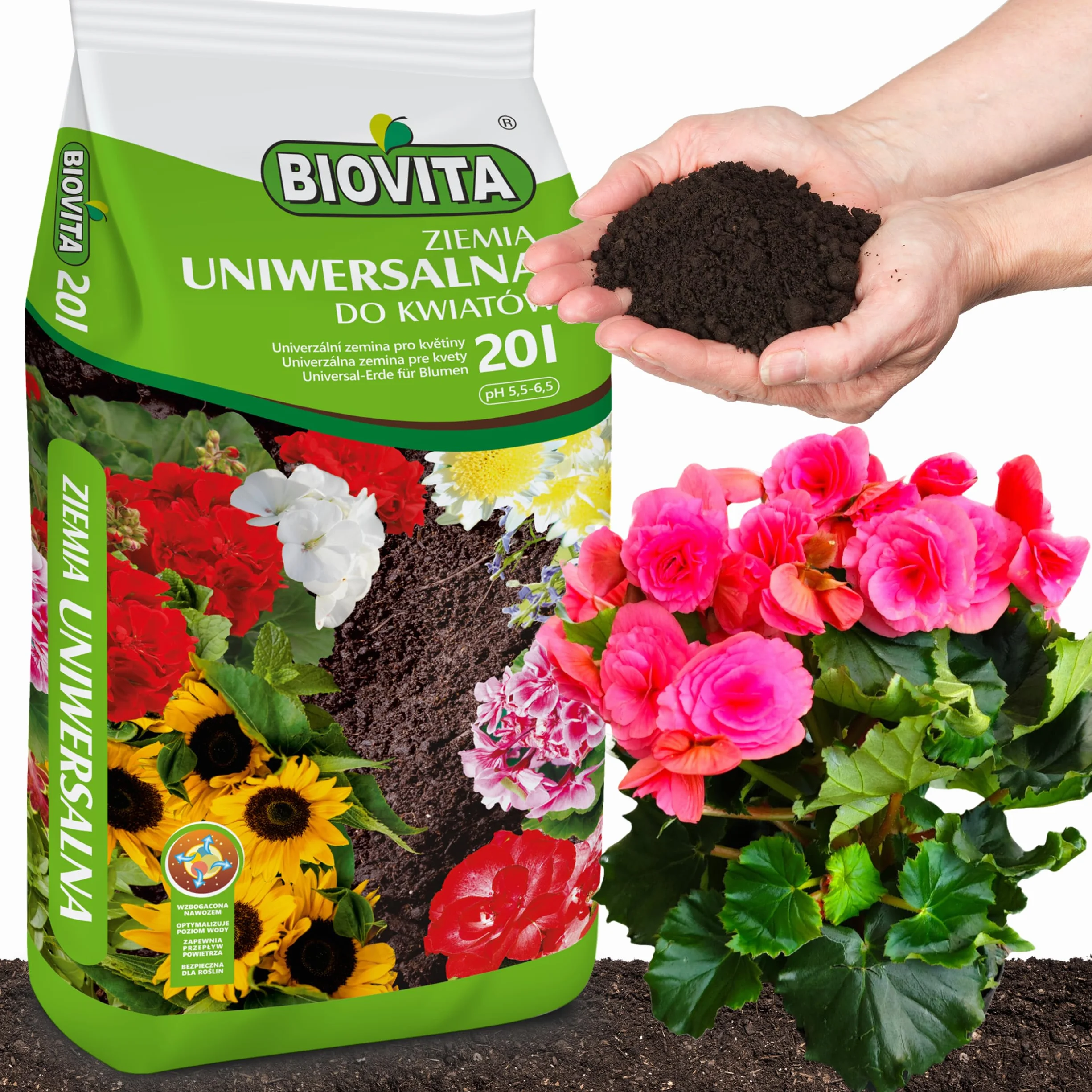 BIOVITA Podłoga uniwersalna 20 l wieloskładnikowa gleba do roślin