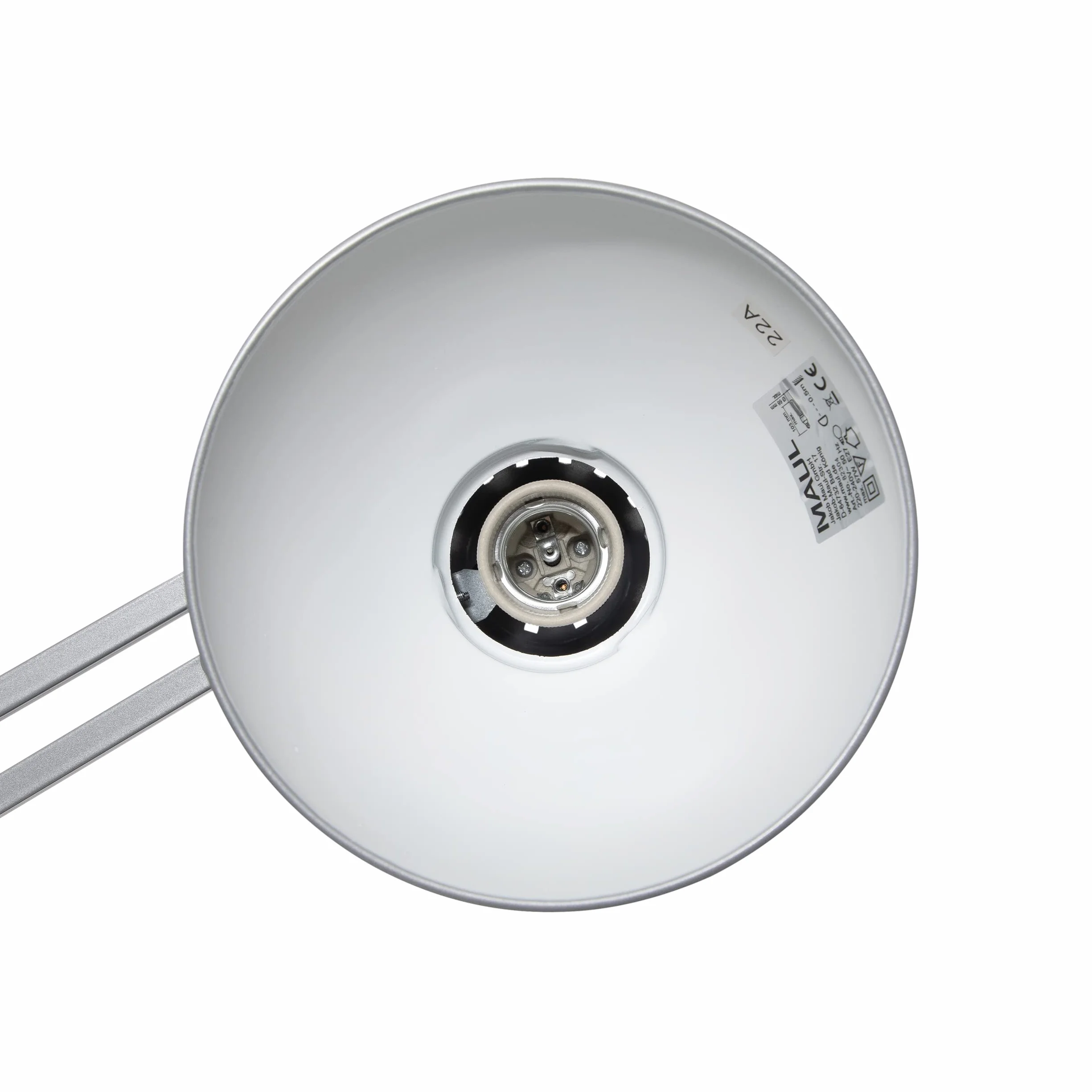 MAUL Lampa Biurkowa Led MAULstudy Regulowana Lampa Stojąca z Ramieniem Przegubowym do Biura, Gabinetu i Biurka Elegancka Lampa Biurowa z Metalu Ekskluzywne Żarówki Led Srebrna | bezpośrednie światło na podłogę, ciężka podstawa odporna na zarysowania, podw