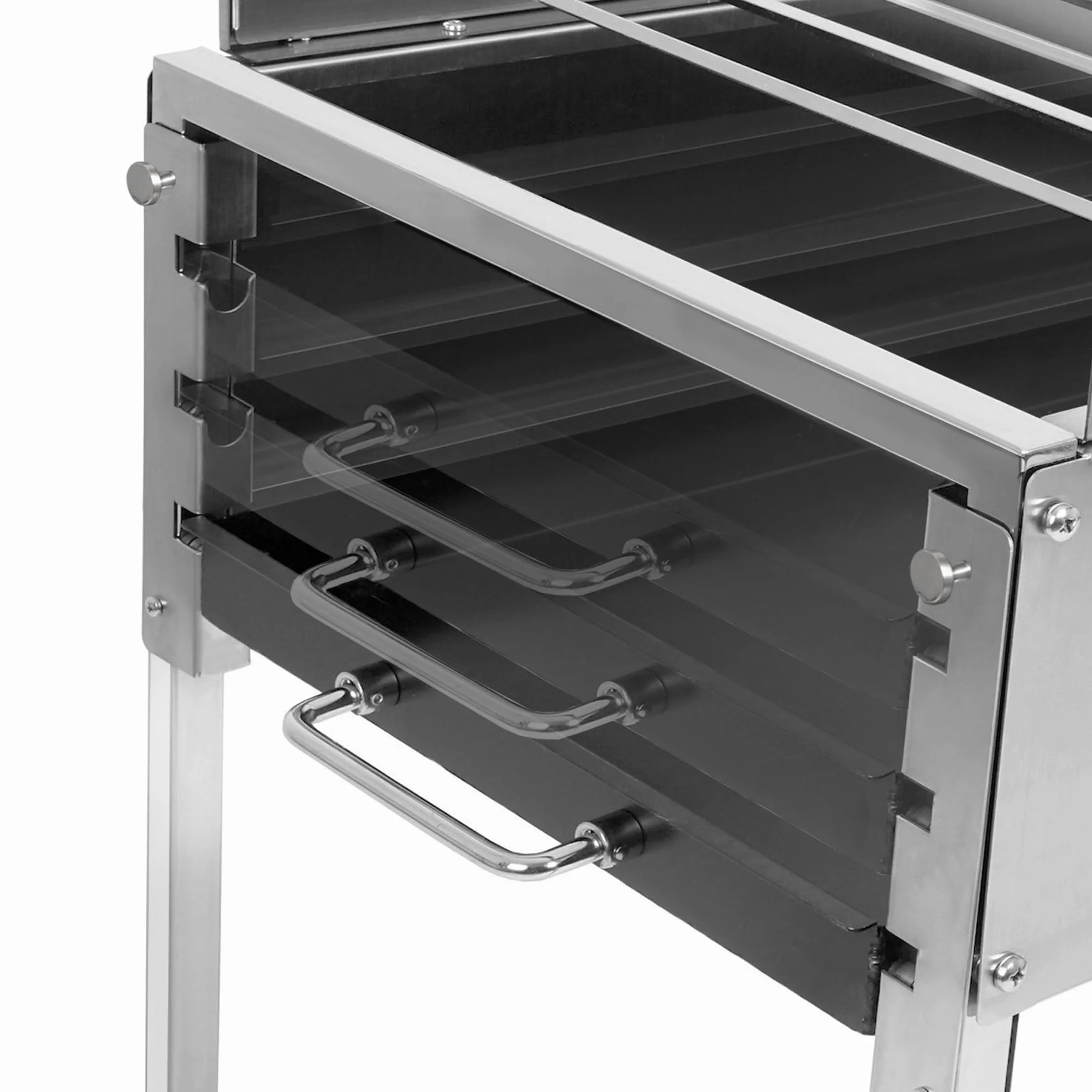 BBQ-Toro stojący grill na węgiel drzewny z elektrycznym obrotowym rusztem, 11 szpikulców, silnik