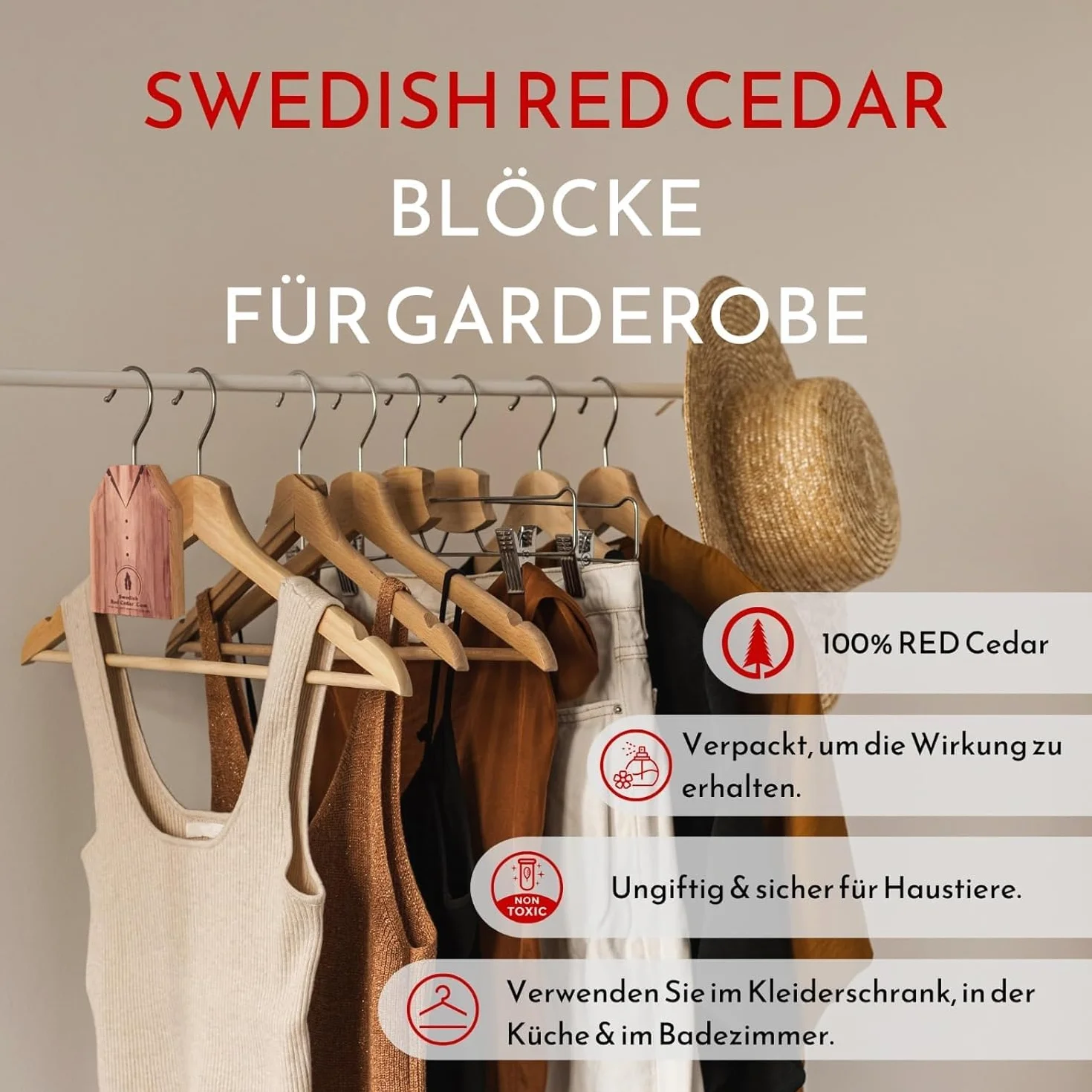 Szwedzki czerwony olejek cedrowy spray odstraszający mole z drewna cedrowego chrząszcza dywanowego, rybiki i pluskwy nietoksyczny 100% czysty i naturalny pakiet 2 x 75 ml