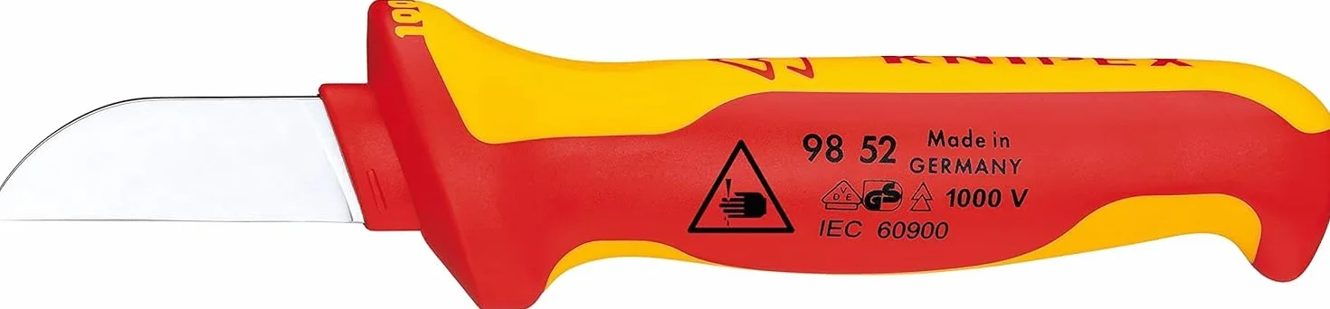 KNIPEX Nóż do kabli rękojeść dwukomponentowa izolowana wg VDE 190 mm, 98 52