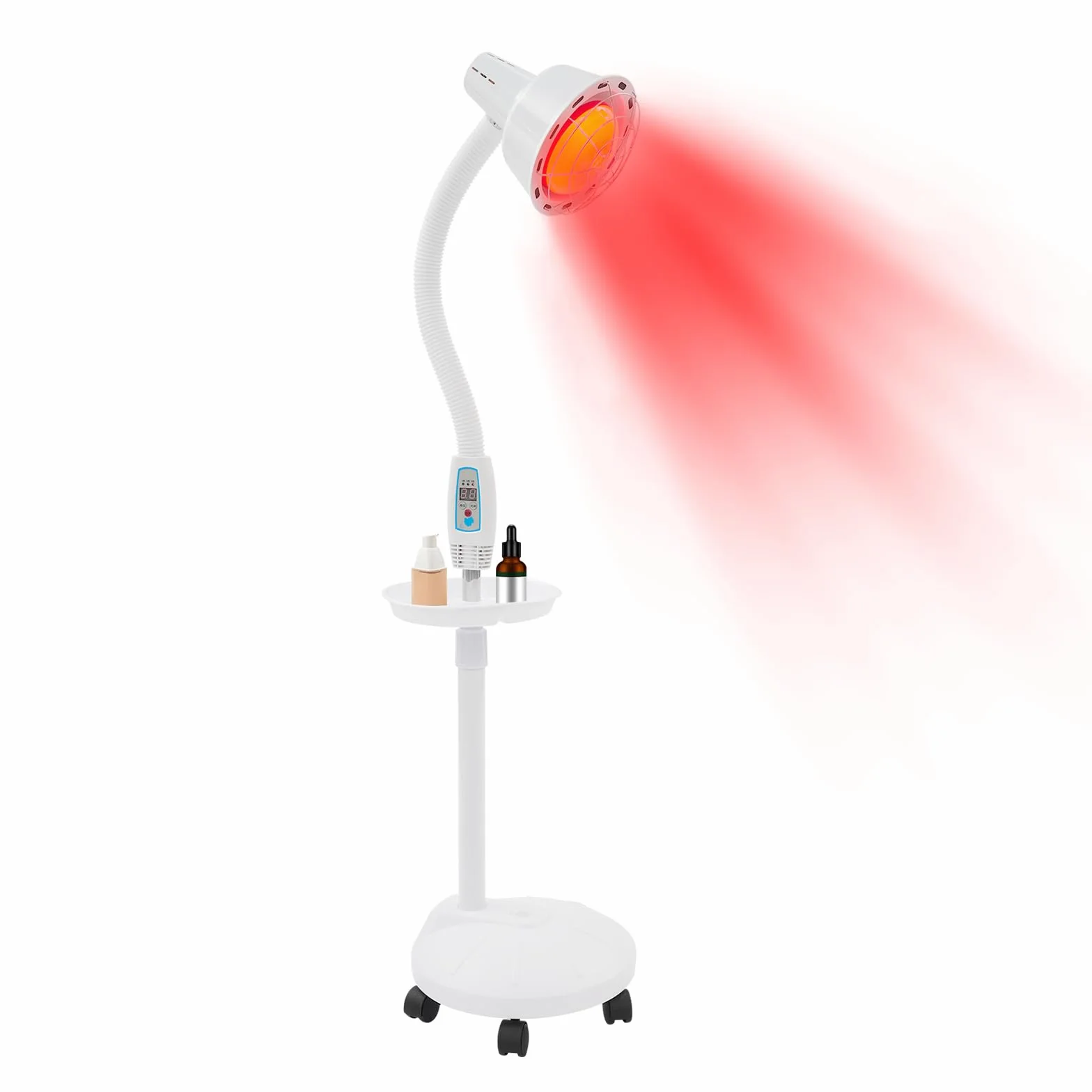 Lampa podczerwieni, 275 W, promiennik podczerwieni z elastycznym ramieniem, regulacja temperatury i wysokości