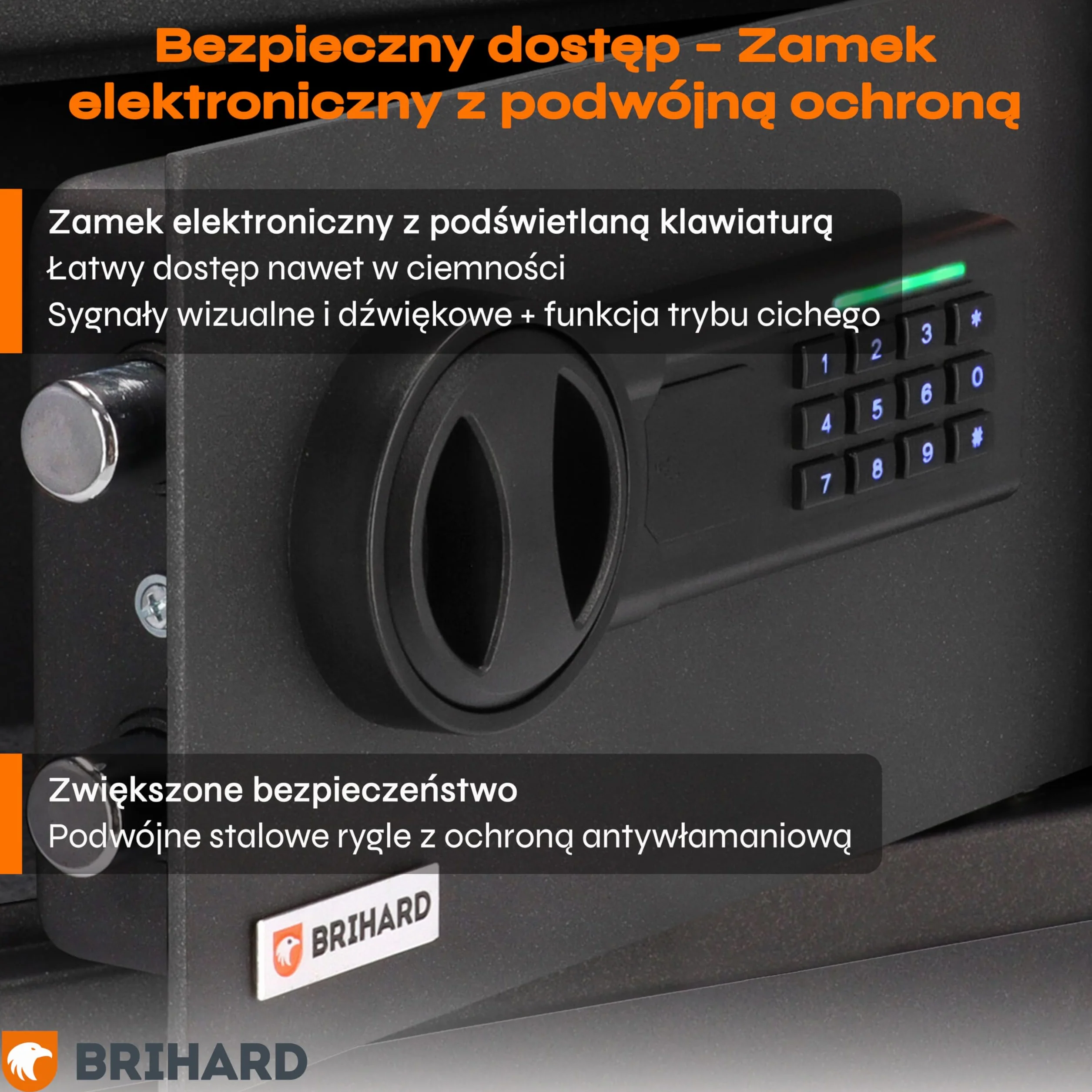 Business Sejf Elektroniczny 40x36x36cm z Ognioodporną Saszetką na Pieniądze, Duży Sejf 48L z Wyjmowaną Półką, Sejf Biurowy na Dokumenty A4, Pieniądze