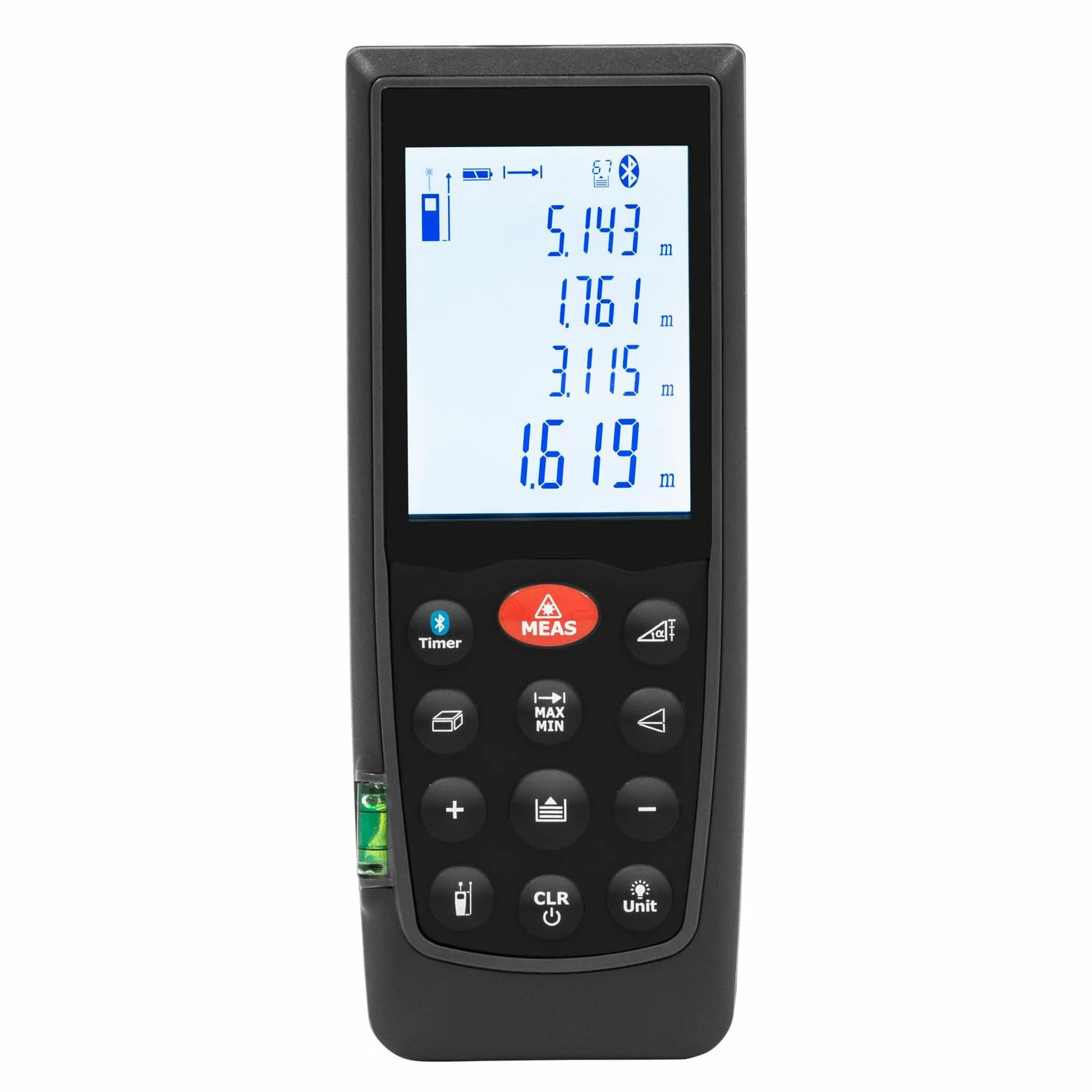 Steinberg Systems Dalmierz laserowy z jasnym wyświetlaczem LCD do 70 m i dokładnością 1,5 mm m, ft, w Bluetooth IP54, 20 miejsc pamięci, laserowy miernik odległościomierza z laserowym pomiarem