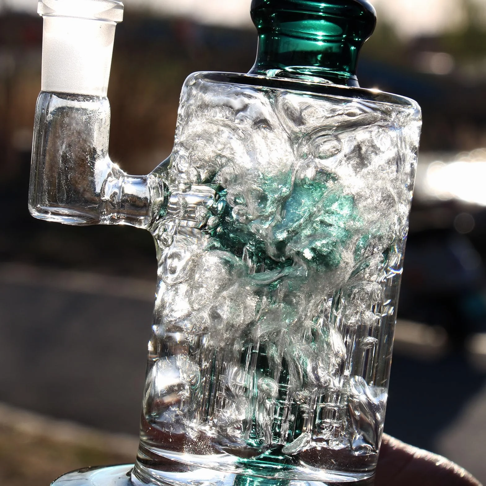 Szklane bong z percolowanym Tornado 14,5 mm Water Bong Bowl zielone