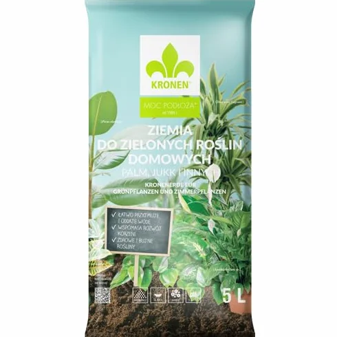 KRONEN Ziemia do roślin domowych zielonych, palm i juk dracena 5L