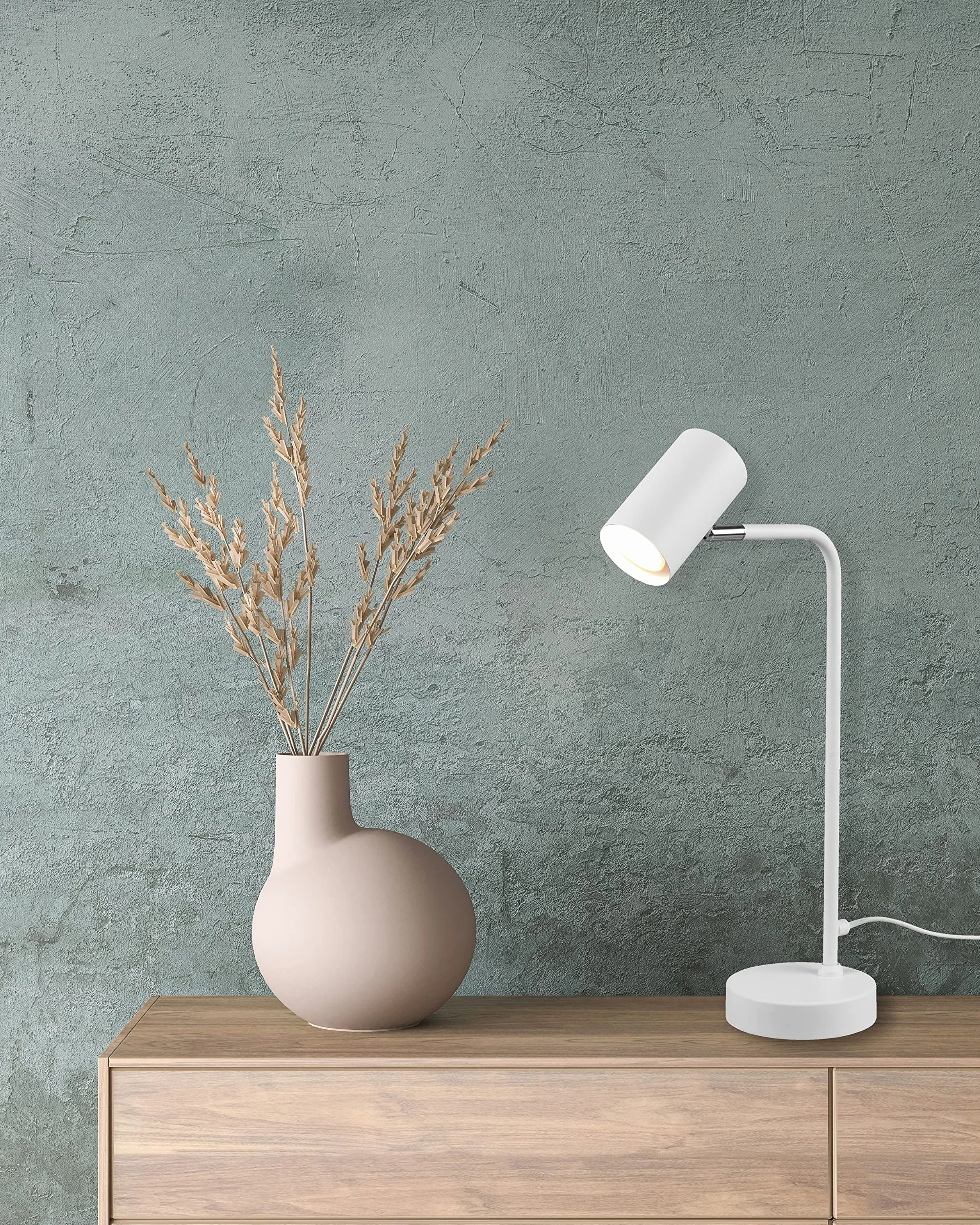 Trio, Lampa stołowa, Marley 1xGU10, max.5,0 W Korpus: Metal, biały matowy L: 12,0 cm, wys.: 45,0 cm, P:25,0 cm, IP20, bez oświetlenia
