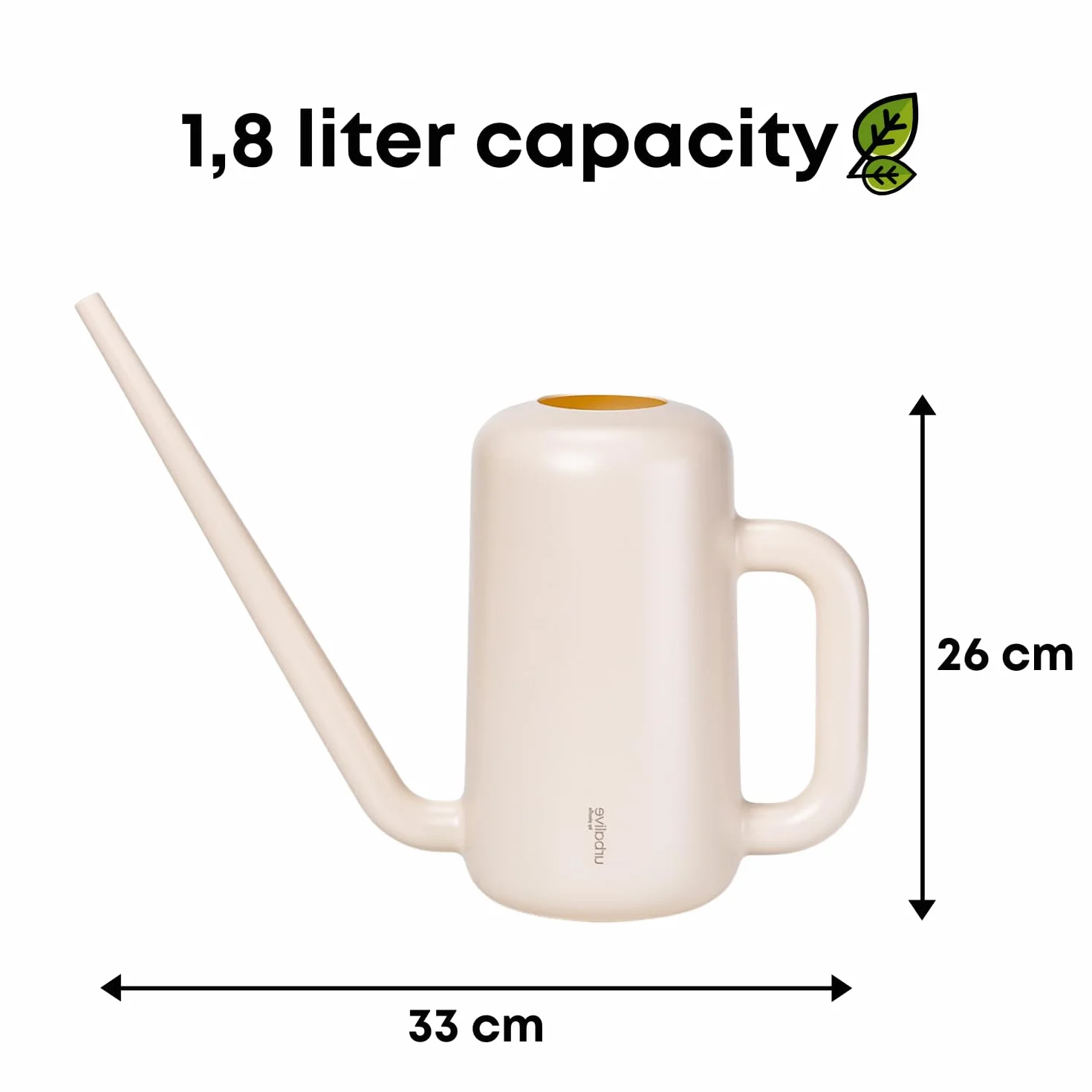 Konewka Ogrodowa z Tworzywa Sztucznego 1,8 L Pilea - do Wewnątrz i na Zewnątrz, Kość Słoniowa