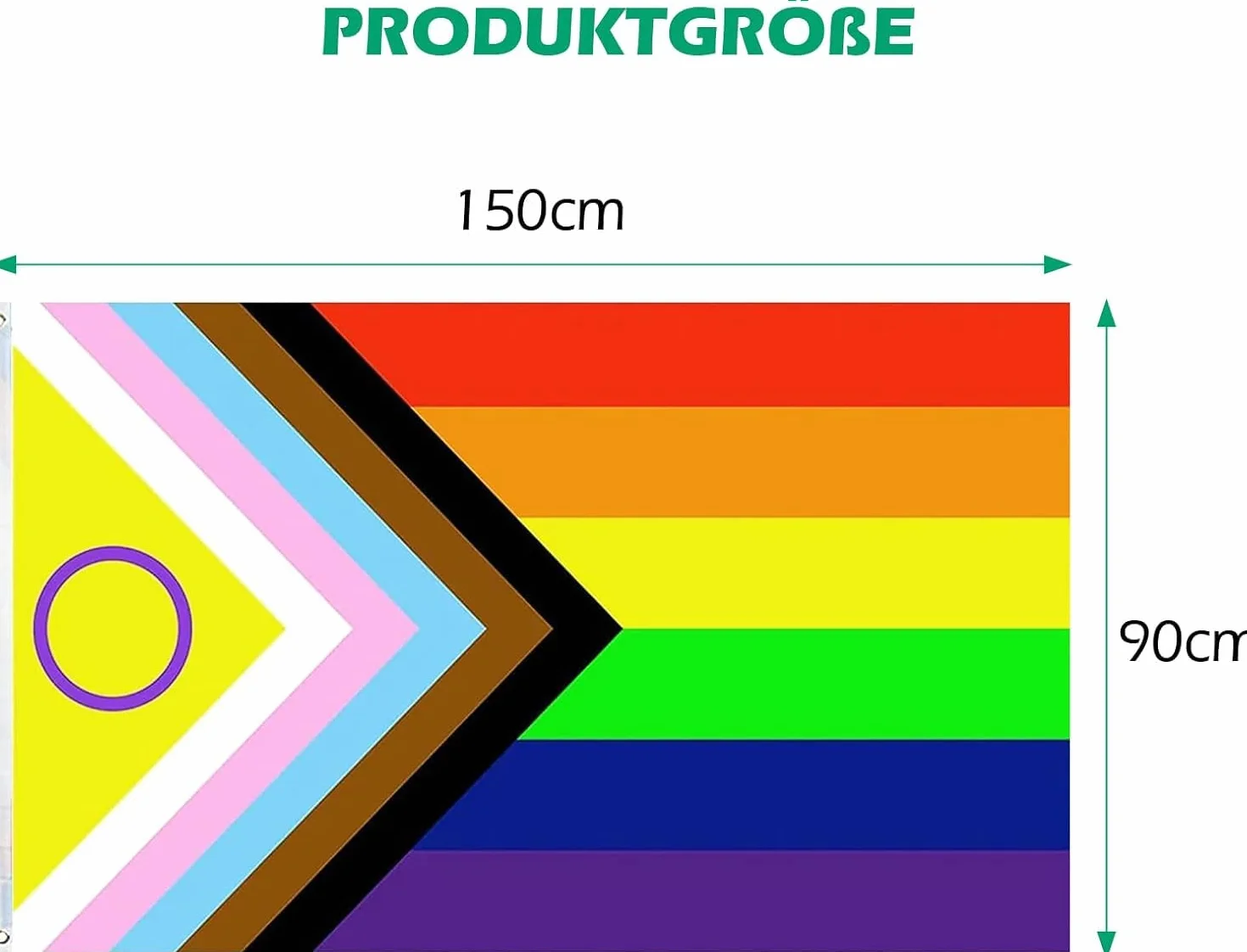 MOGADEE Zestaw flag Pride LGBTQ 150 x 90 cm z naklejkami