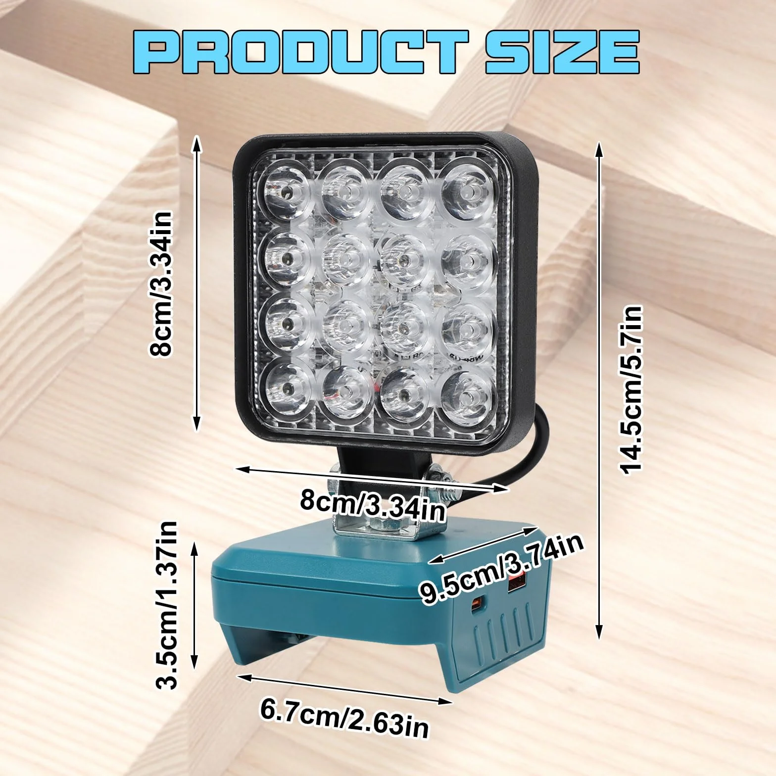 BOSCH reflektor LED akumulatorowy 18 V, lampa kempingowa, 48 W, 6000 lm, lampa robocza LED, typ C/USB, ochrona niskiego napięcia, do garażu, na kemping, plac budowy