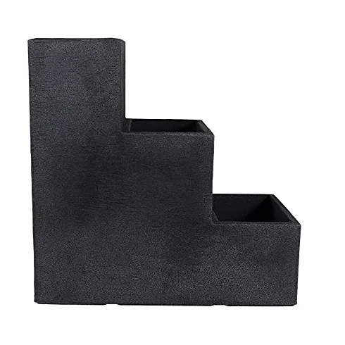 Spetebo 3 schodki na kwiaty, antracytowe, 60 x 59 x 27 cm – XXL, z tworzywa sztucznego, donica na rośliny, schody, etażerka