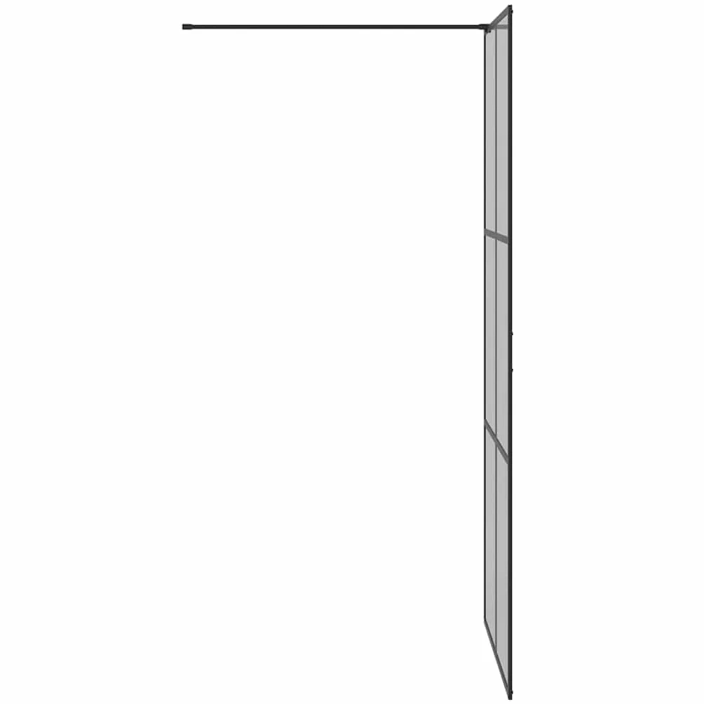 Ścianka prysznicowa Walk-in, czarna, 90 x 195 cm, hartowane szkło bezpieczne, ochrona przed pryskaniem, ścianka działowa, przezroczysta, nie zajmuje dużo miejsca, bez ramy, z regulowaną ramą