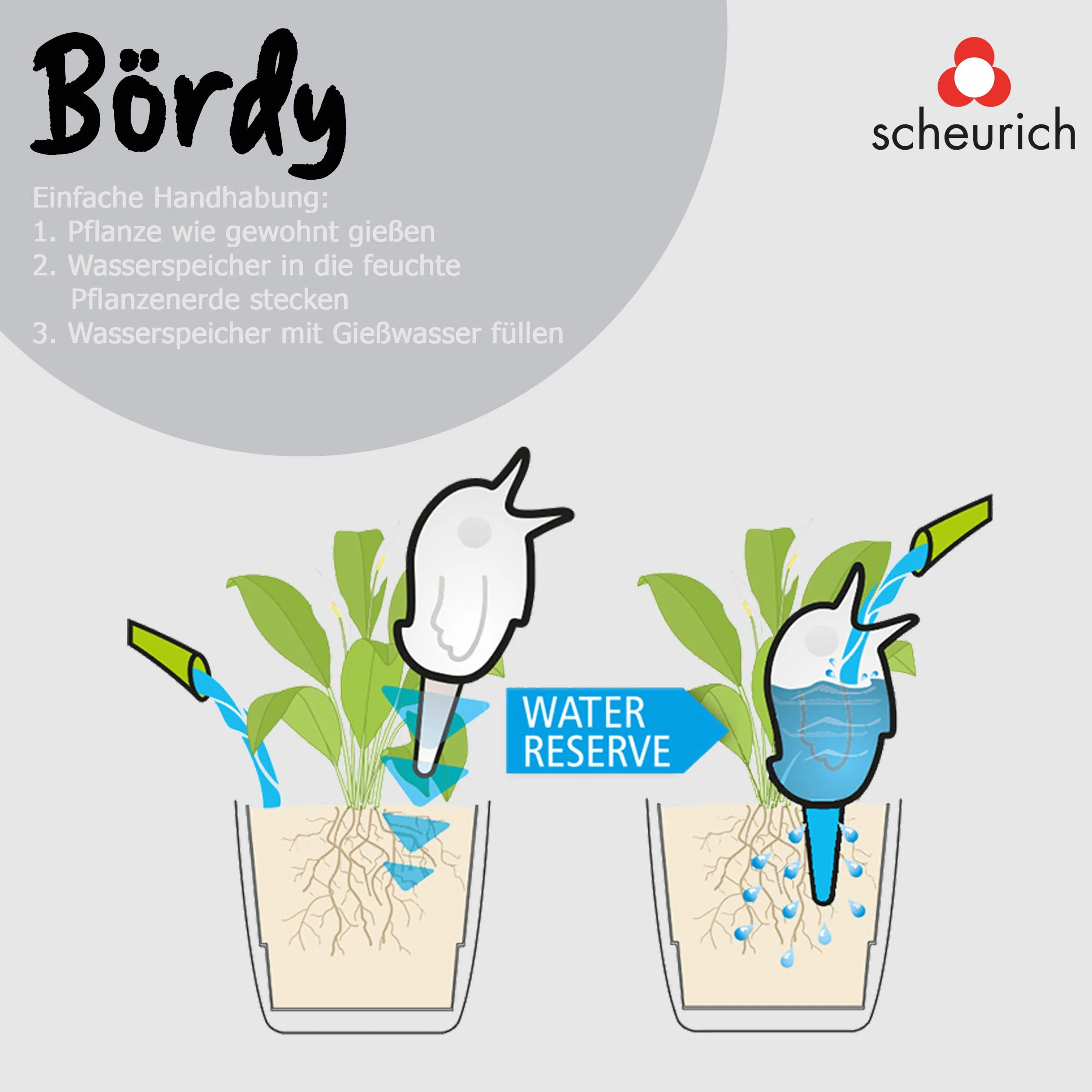 Scheurich Bördy XL Nawilżacz Glebowy 220 ml 22 cm Zielony