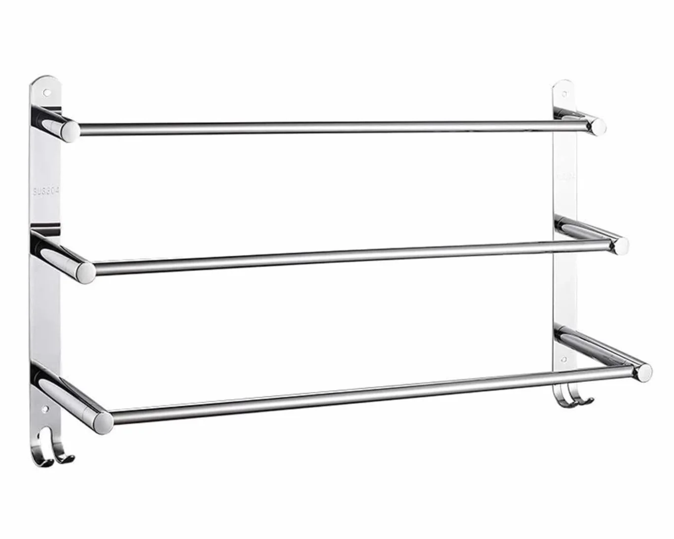 Wieszak Na Ręczniki Łazienkowe 3-Poziomowy Wieszak Na Ręczniki Ze Stali Nierdzewnej Wieszak Na Ręczniki Ścienny Do Łazienki Półka Na Ręczniki Balkonowe/a/40Cm