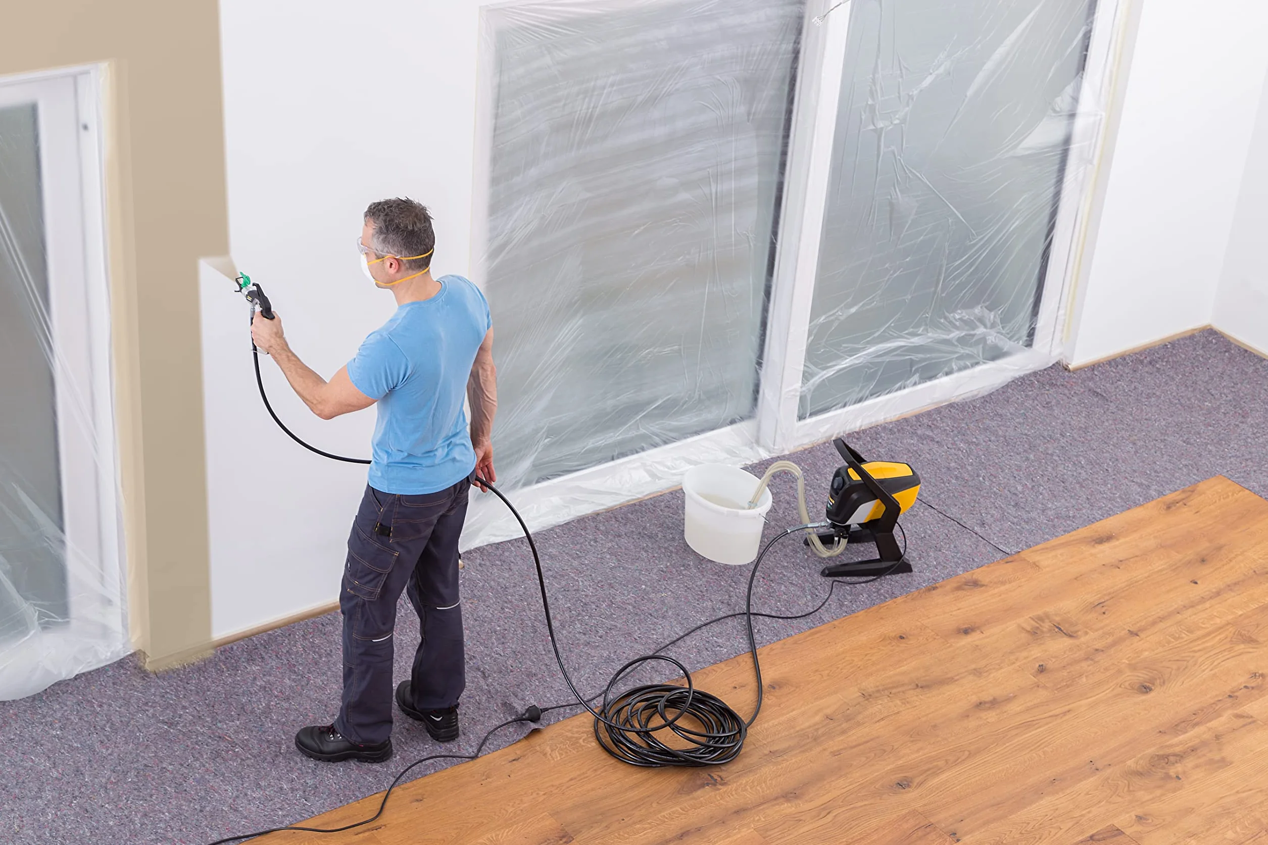 WAGNER System natryskowy Airless Control Pro 250 R do farb ściennych, lakierów i lazurów we wnętrzach, 15 m²-2 min, regulacja ciśnienia, 110 barów, wąż 9 m