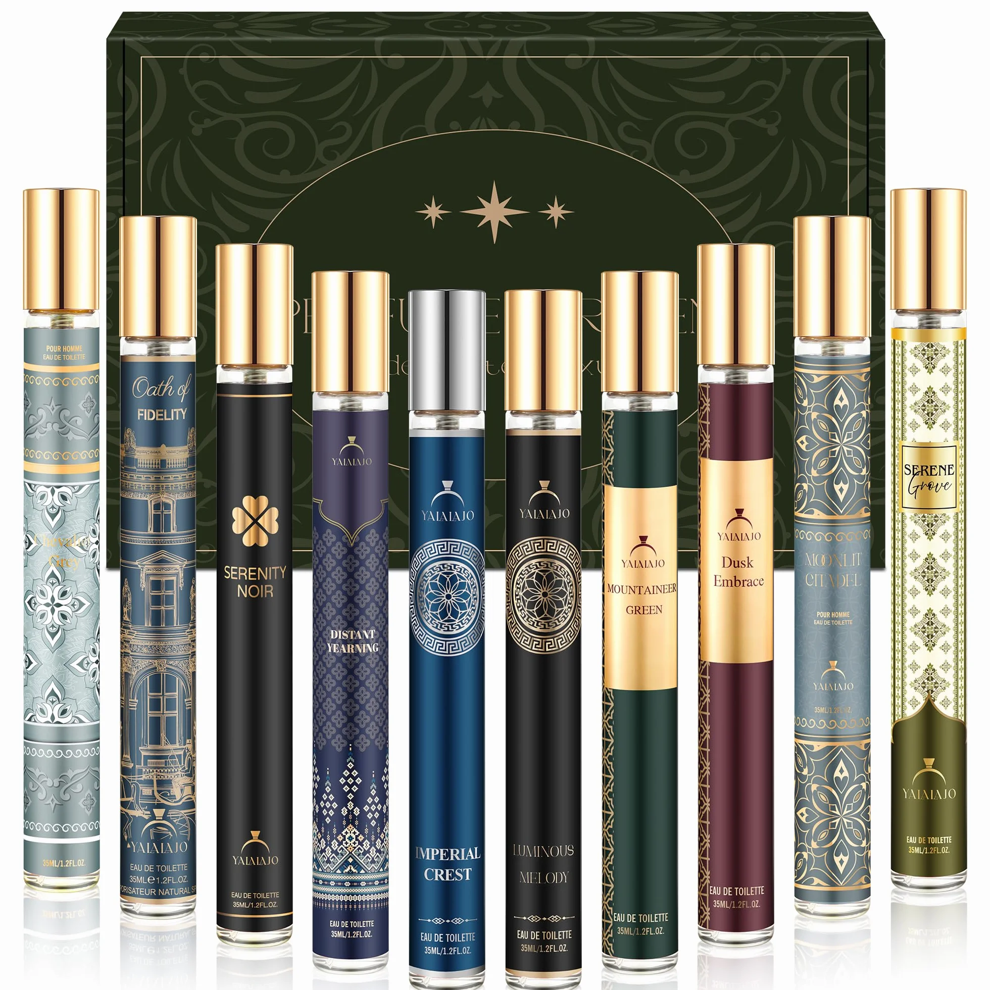 Perfumy męskie, zestaw 10 sztuk, woda perfumowana, prezent dla mężczyzn, długotrwała kolekcja, luksusowe perfumy męskie, mini zestaw perfum w rozmiarze podróżnym dla męża, ojca, na urodziny