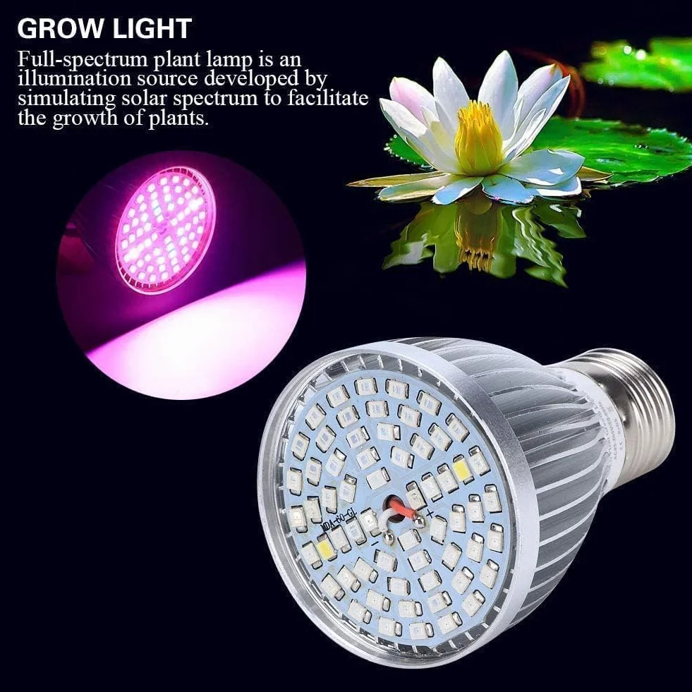 Żarówka LED do Uprawy Roślin 60W 60 LED Full Spectrum E27
