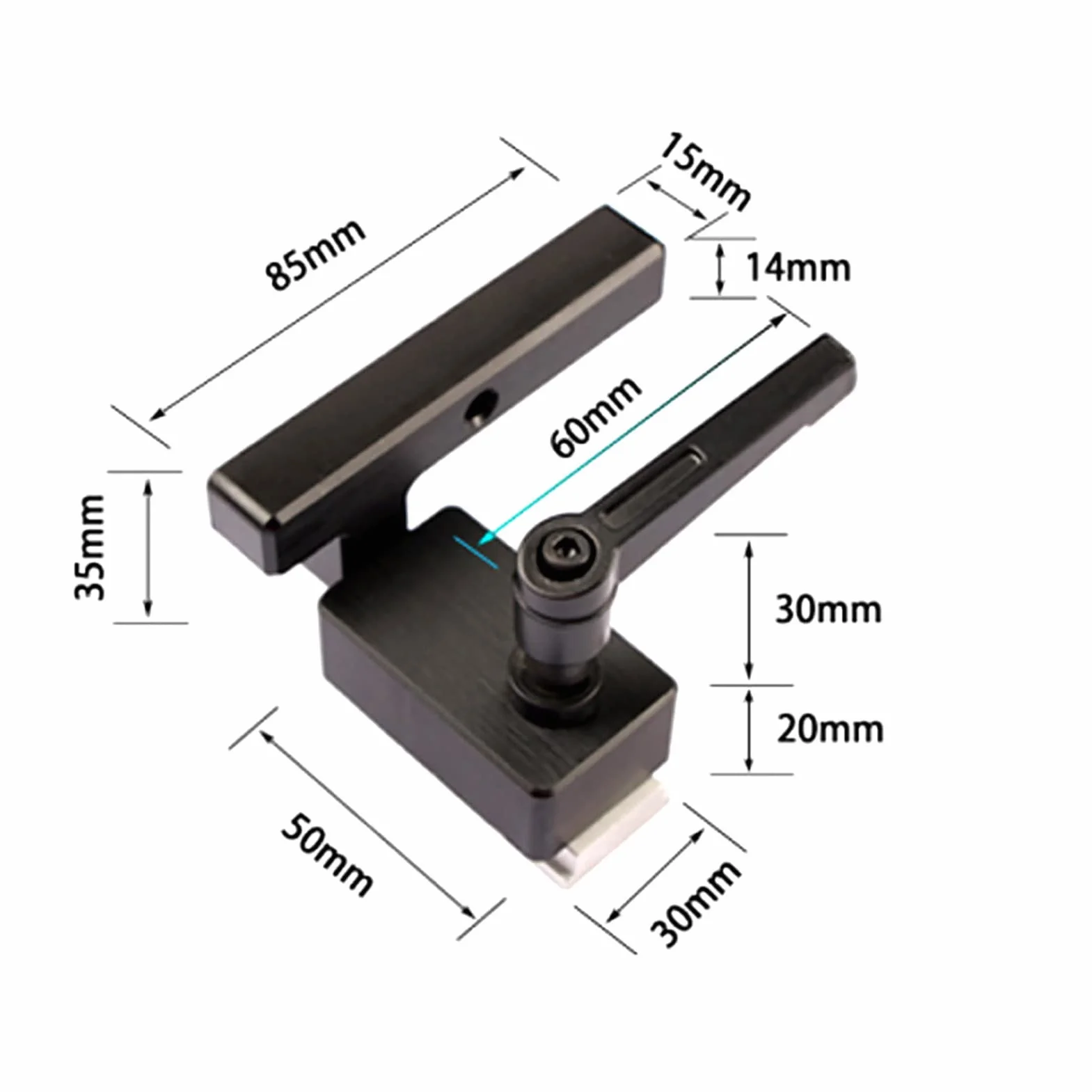 30mm Gehrungsbahn Stop Holzbearbeitung Chute Limiter Aluminiumlegierung Genaue T-Track Holzarbeit DIY Handwerkzeuge(#1)