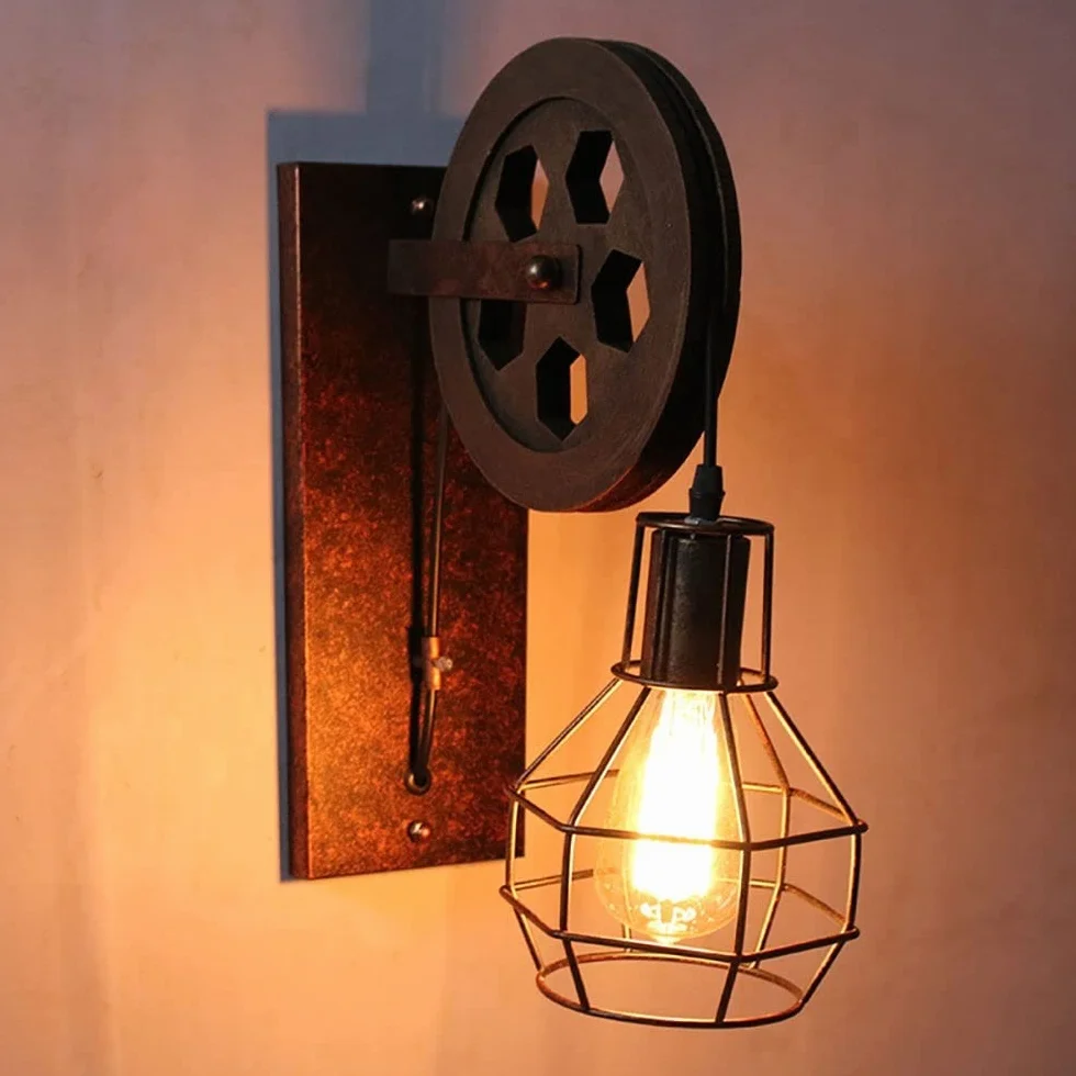 Kinkiet ścienny/ganek lampa ścienna vintage lampa ścienna retro industrialna lampa ścienna klosz oprawa żelazna regulowana kinkiet światła do loftu kawiarni baru Wandlamp dekoracja LED lampa ścienna