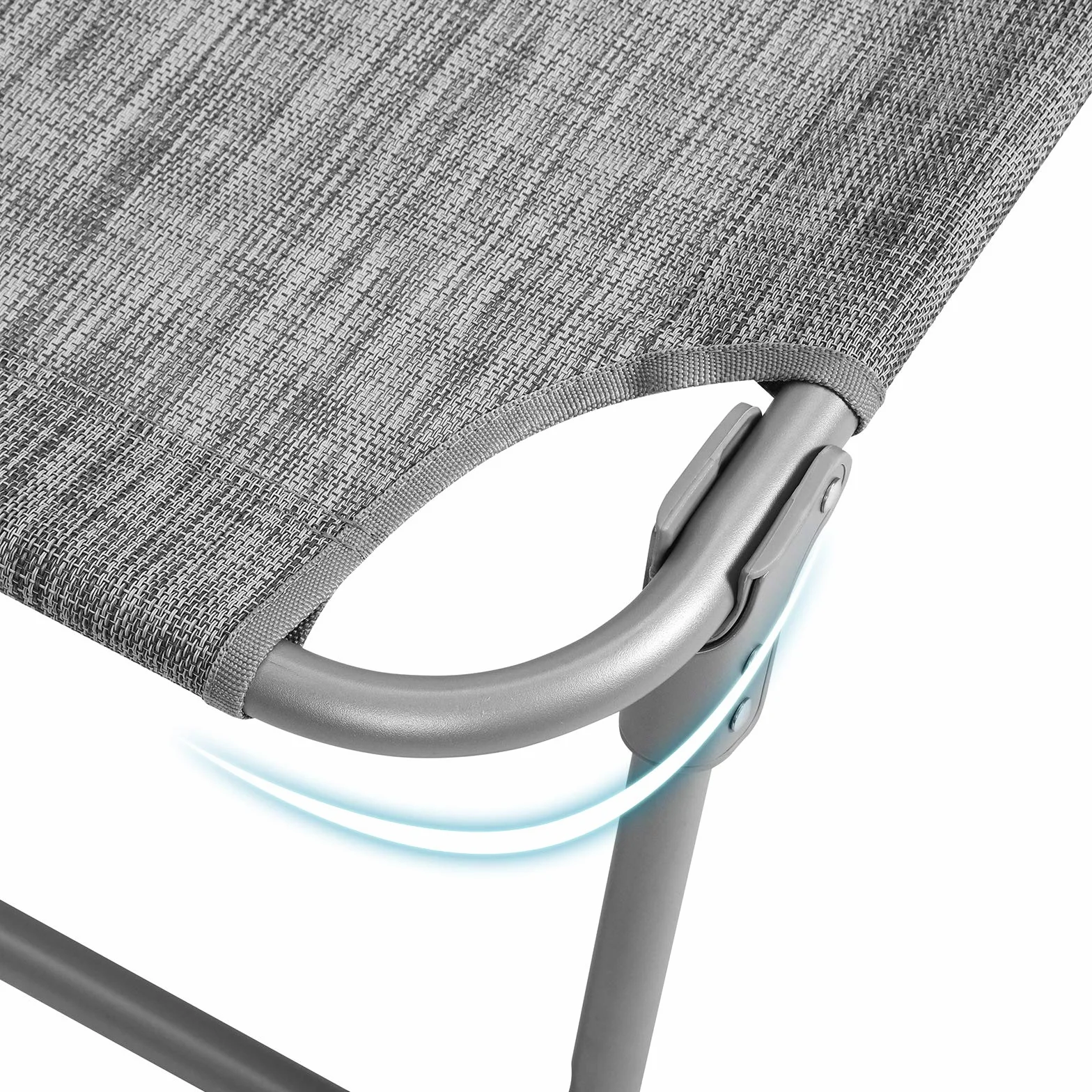 SONGMICS GCB19T składany leżak plażowy 53x193x29 cm obciążenie 150 kg ochrona przed słońcem szary melanż