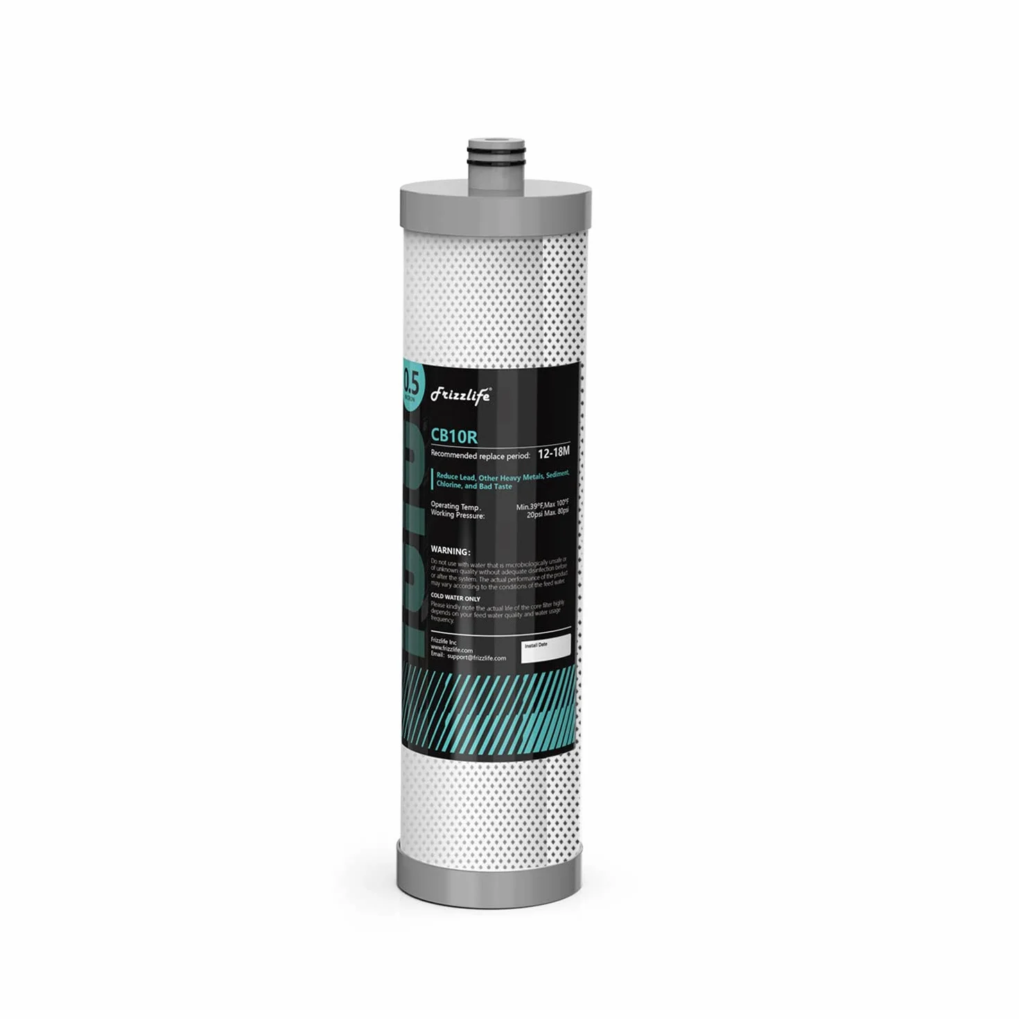 Frizzlife CB10R Wymienny wkład filtrujący do filtrów wody DW10, DW10F, TW10, TW10F