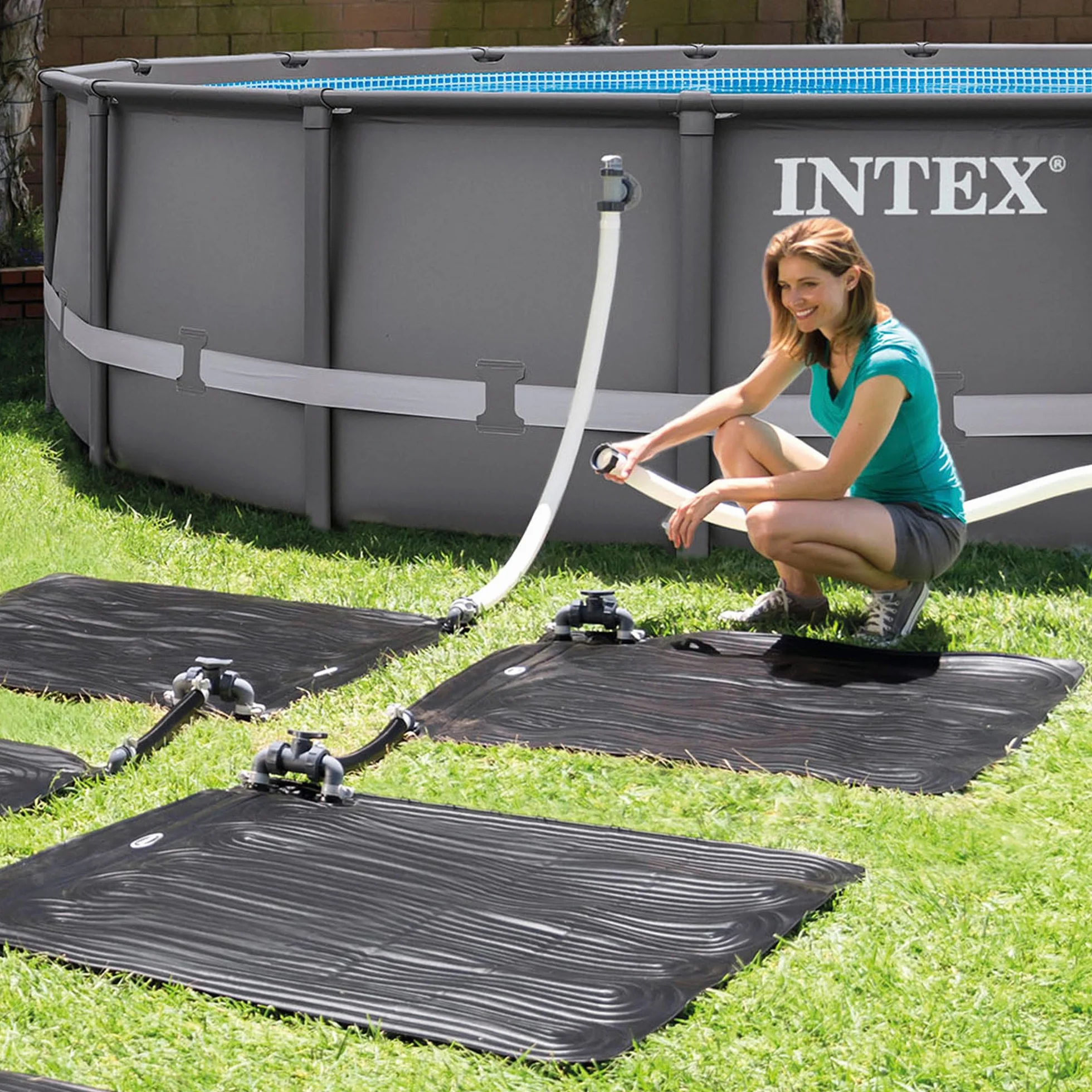 Intex Mata Solarna do Basenu Czarny 120 x 120 x 22 cm