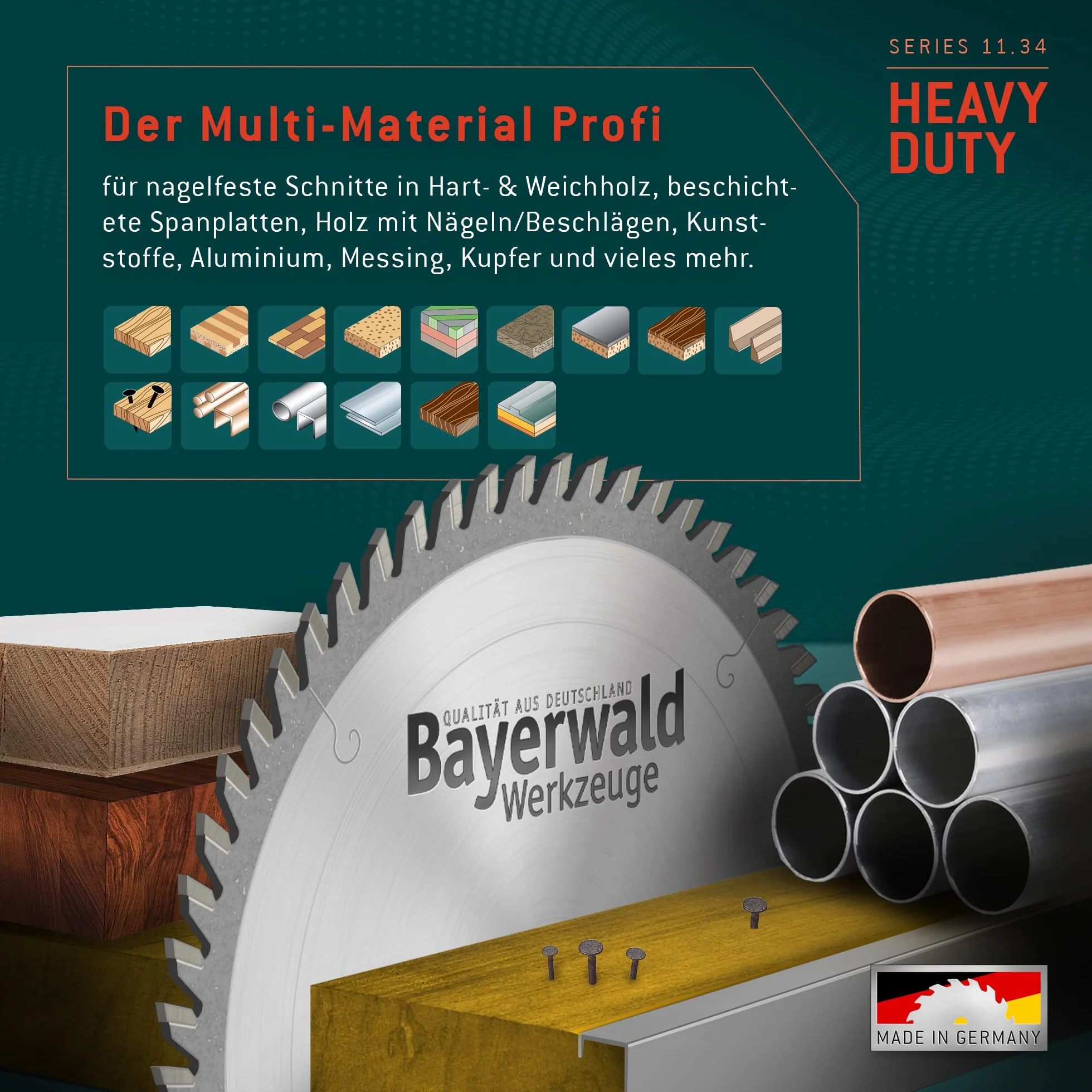 Bayerwald - HM brzeszczot do piły tarczowej - Ø 150 mm x 2,8 mm x 30 mm | trapezowy ząb płaski (42 zęby) | do uniwersalnego zastosowania w ręcznych pilarkach tarczowych