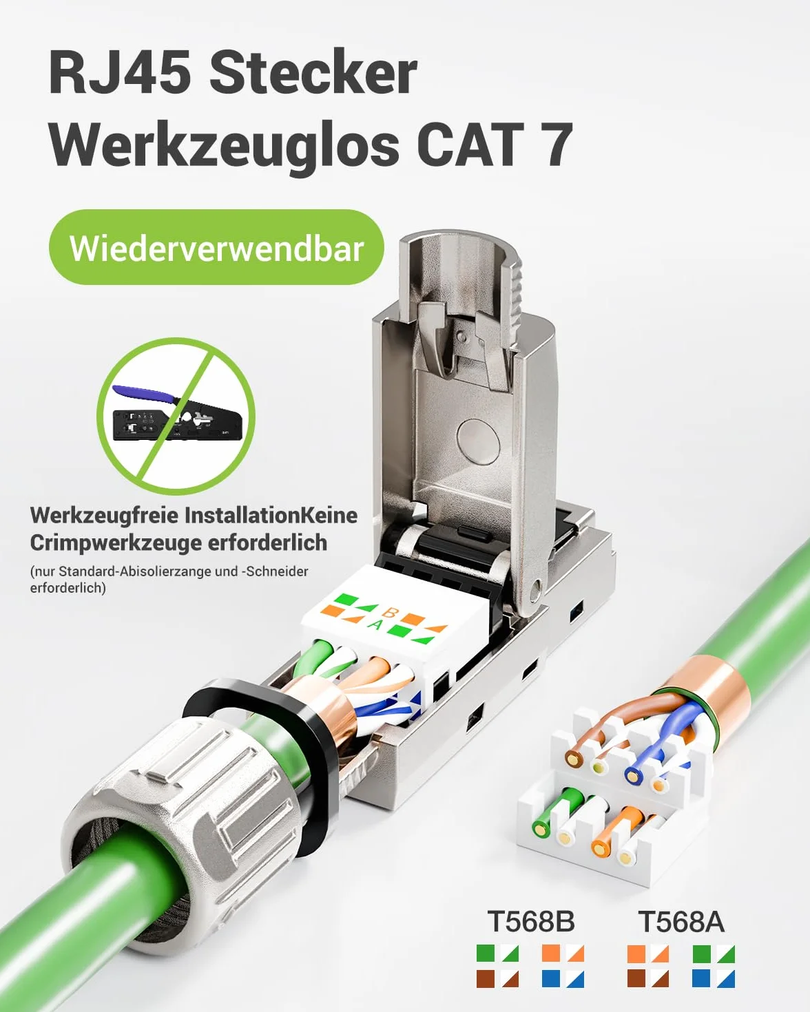 Wtyczka RJ45 bez narzędzi Cat7, 1 sztuka