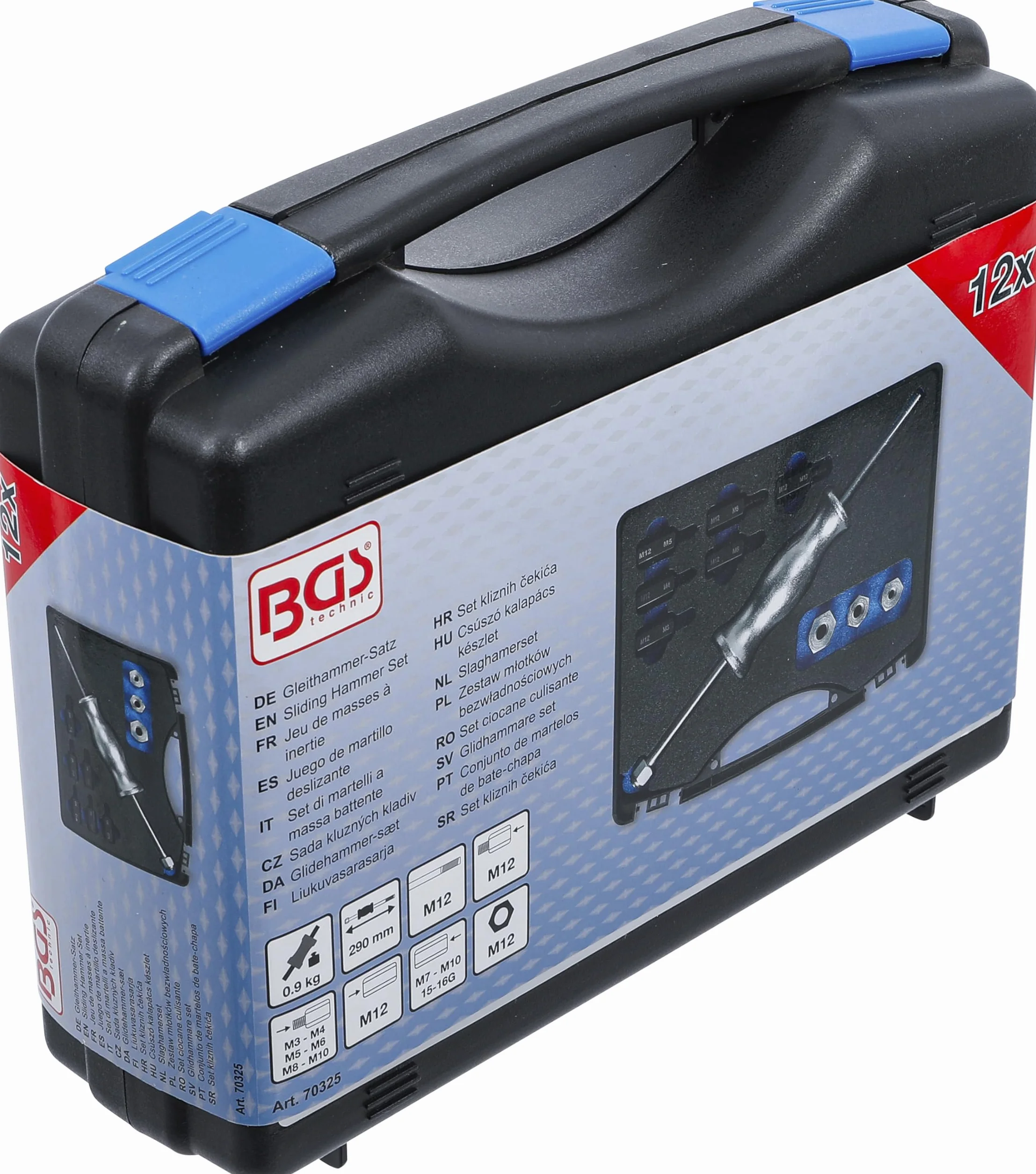 BGS 70325 | Zestaw młotków bezwładnościowych/z adapterami gwintowanymi | 12 szt.