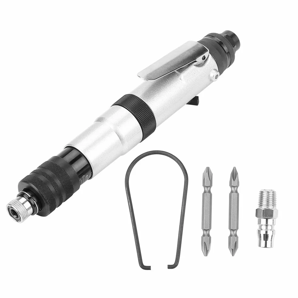 1/4"1000 rpm Mini Pneumatischer Schraubendreher Haltegriff Halbautomatische Kupplungstyp Gerade Schraubendreher Druck Voreinstellung Drehmoment Luft