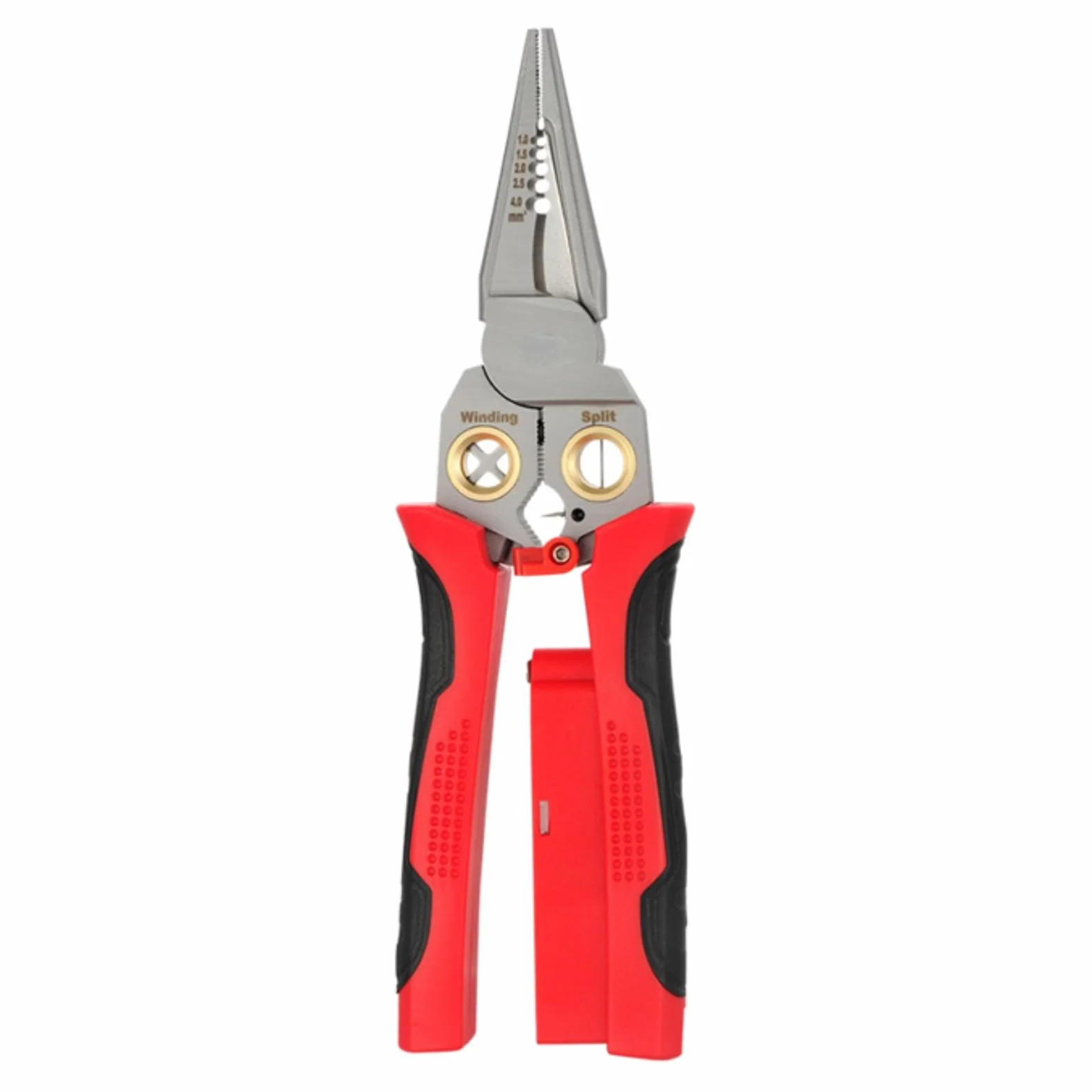 Professional 8-in-1 Electrician Pliers - Wire Stripper Crimper Cutter Combo Tool for Electrical Work, Home Repair & Automotive Use(Red)