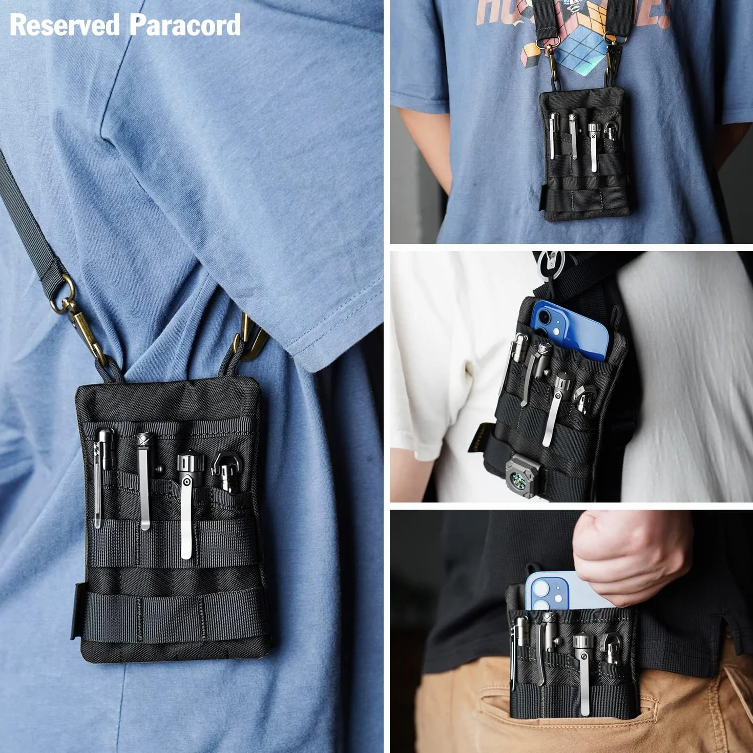 VIPERADE VE3 EDC Pouch mała torba na narzędzia, organizer, nylonowa, wielofunkcyjna, mała torba na latarkę, przybory wielofunkcyjne, długopis, notatnik