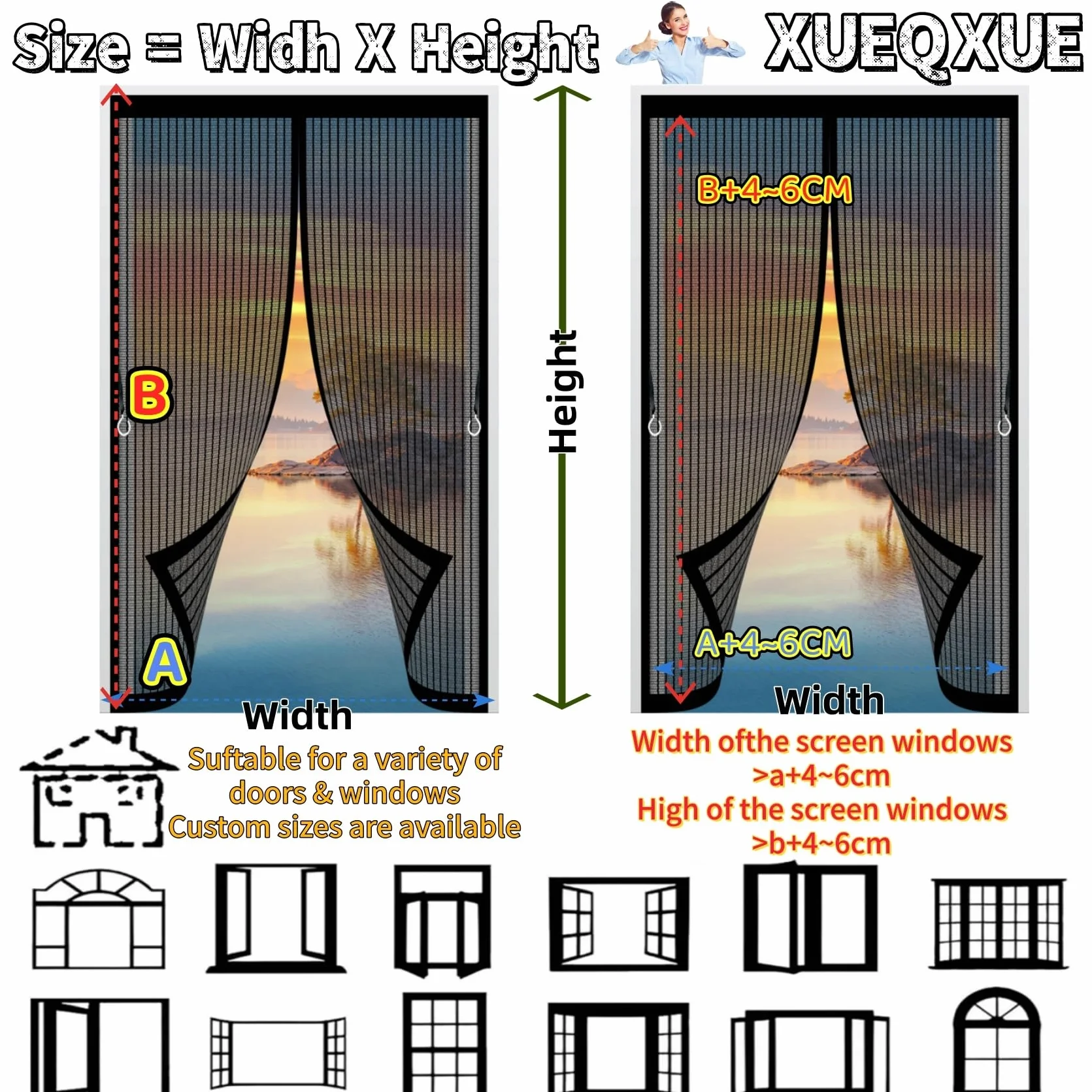Moskitiery Do Drzwi 192 x 210 cm Silne Magnesy, Montaż Bez Wiercenia, Zamyka Się Automatycznie, Chroni Przed Muchami I Owadami Drzwi Francuskie Z Moskitierą Do Tarasowych, Czarny