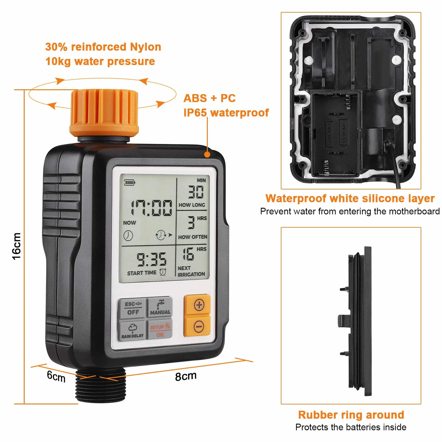 Johgee Programator automatycznego nawadniania wodoodporny 3" LCD timer ogród