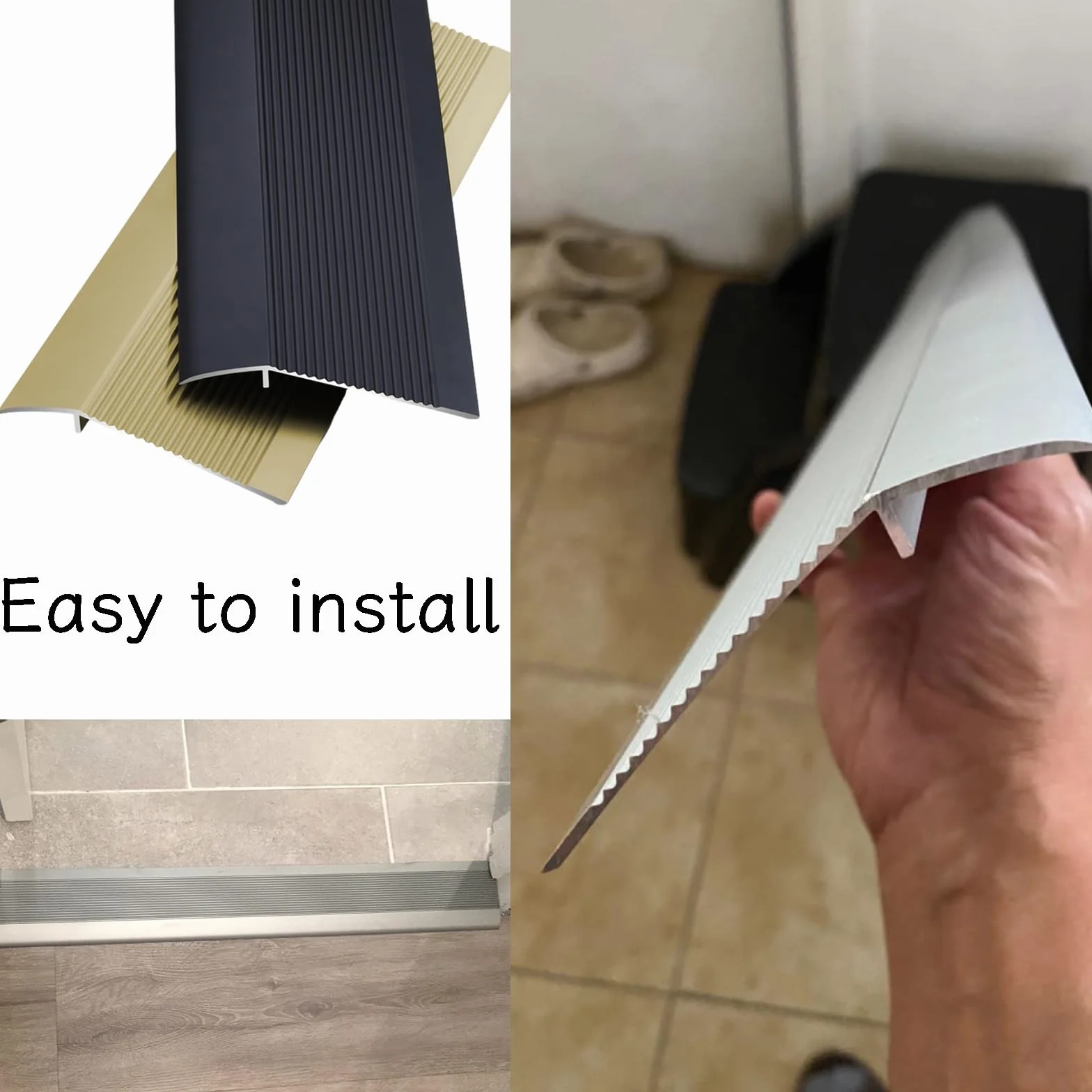 10 cm listwa przejściowa do podłogi z drewna do płytek, reduktor progów 91 cm, metalowa listwa przejściowa, listwa przejściowa podłogowa o szerokości 10 cm, łatwa w instalacji, do drzwi wózków