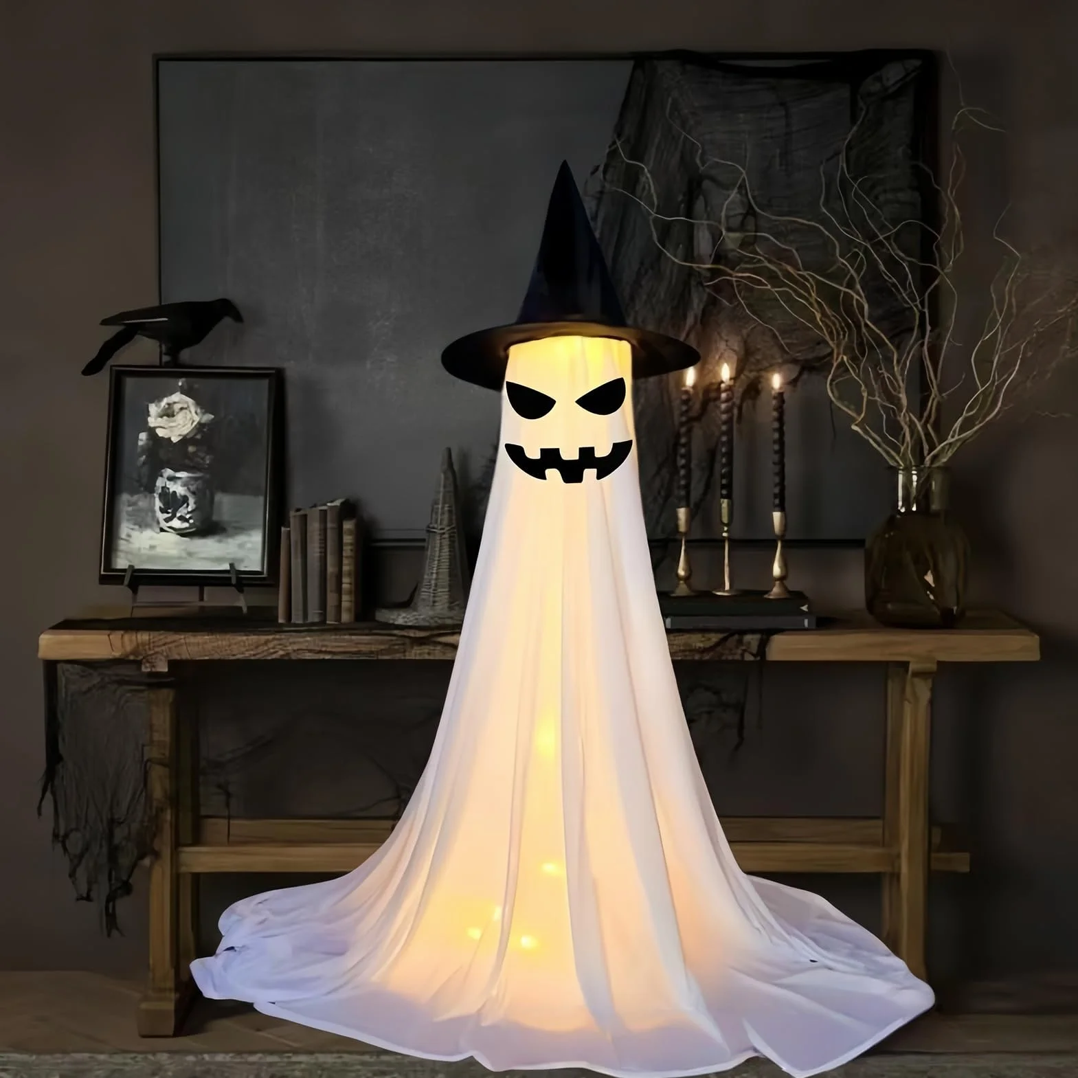 Halloween duch | Halloween dekoracja do wnętrz – straszny prezent do kuchni, pokoju, ogrodu, na okno, do łazienki, sypialni