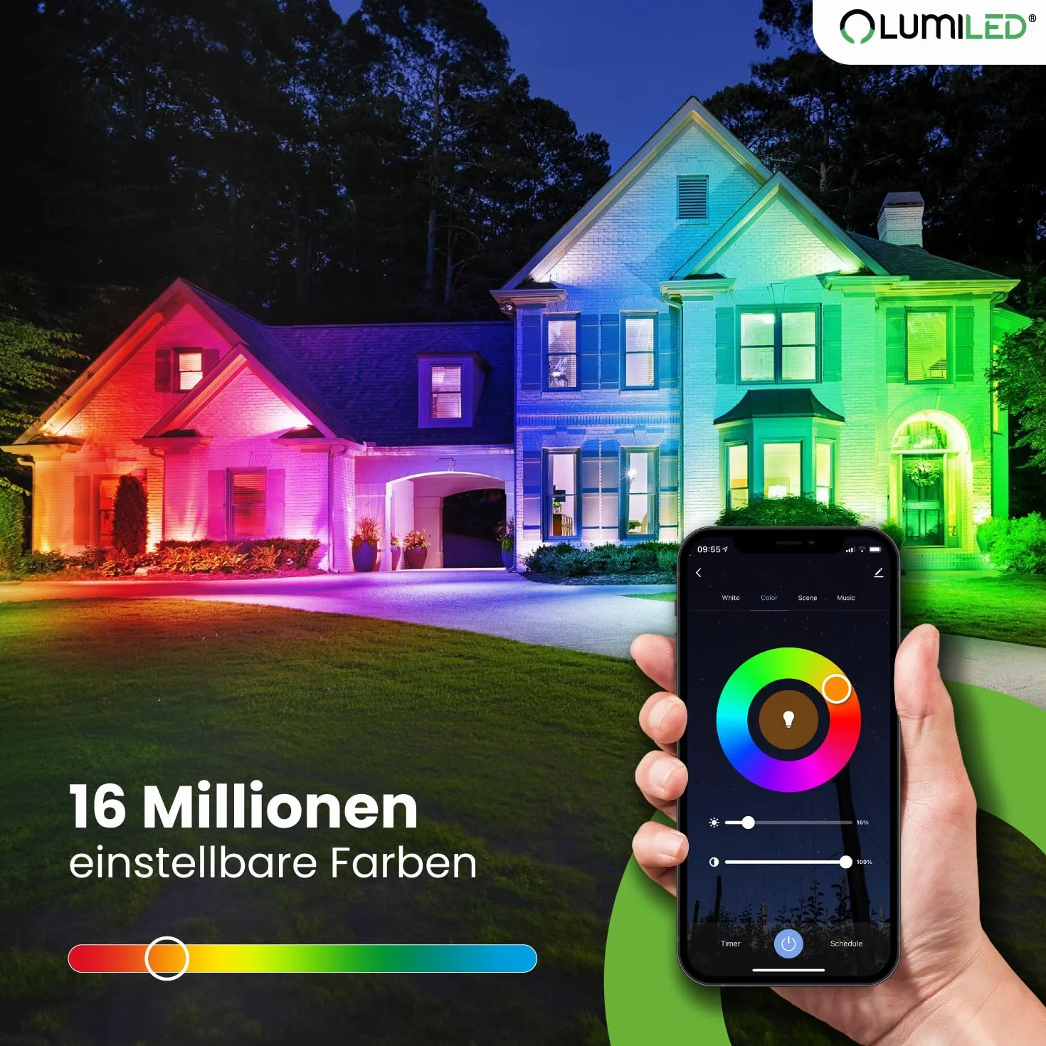 Lumiled Smart SAYO B35 żarówka LED E14 5 W (40 W) 450 lm, Wi-Fi, ściemniana, wielokolorowa, RGBW, Wi-Fi, timer, Smart Home, 16 mln kolorów, sterowanie za pomocą aplikacji, kompatybilna z Amazon Alexa