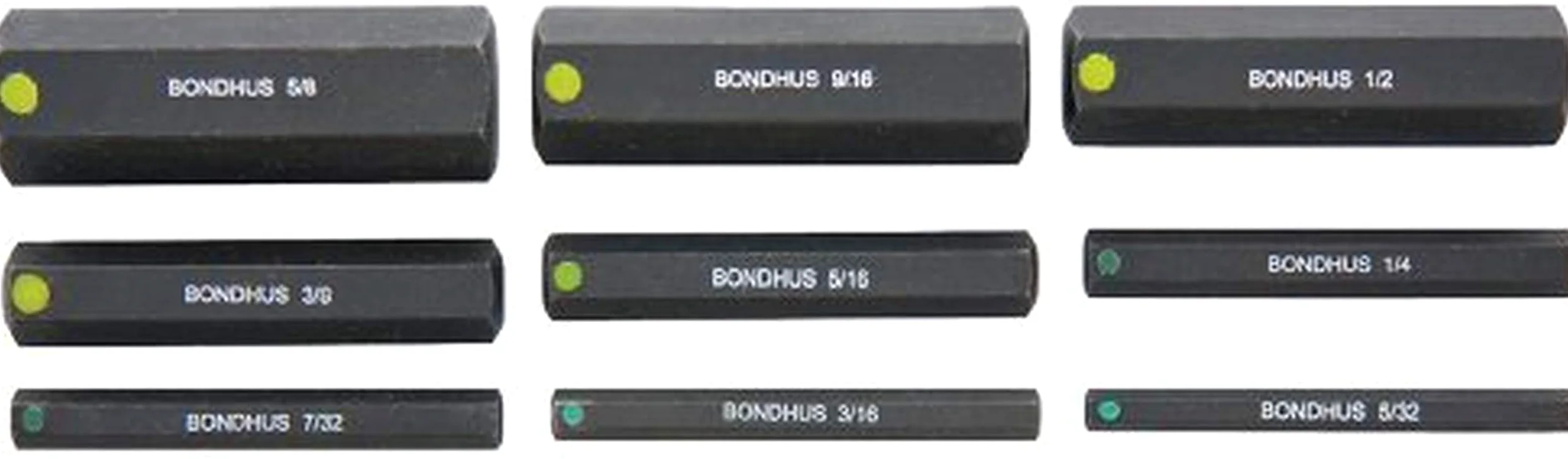 Bondhus 33299 PHX9-2 zestaw kluczy imbusowych 9 szt. cali 5 cm, Multi, jeden rozmiar